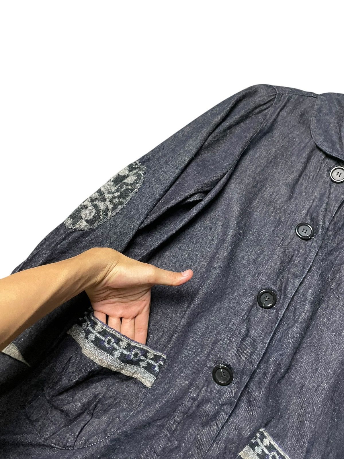Japanese Brand × Vintage Japanese Brand Long Buttoned Denim Jacket (96) Size US S / EU 44-46 / 1 - 5 Thumbnail
