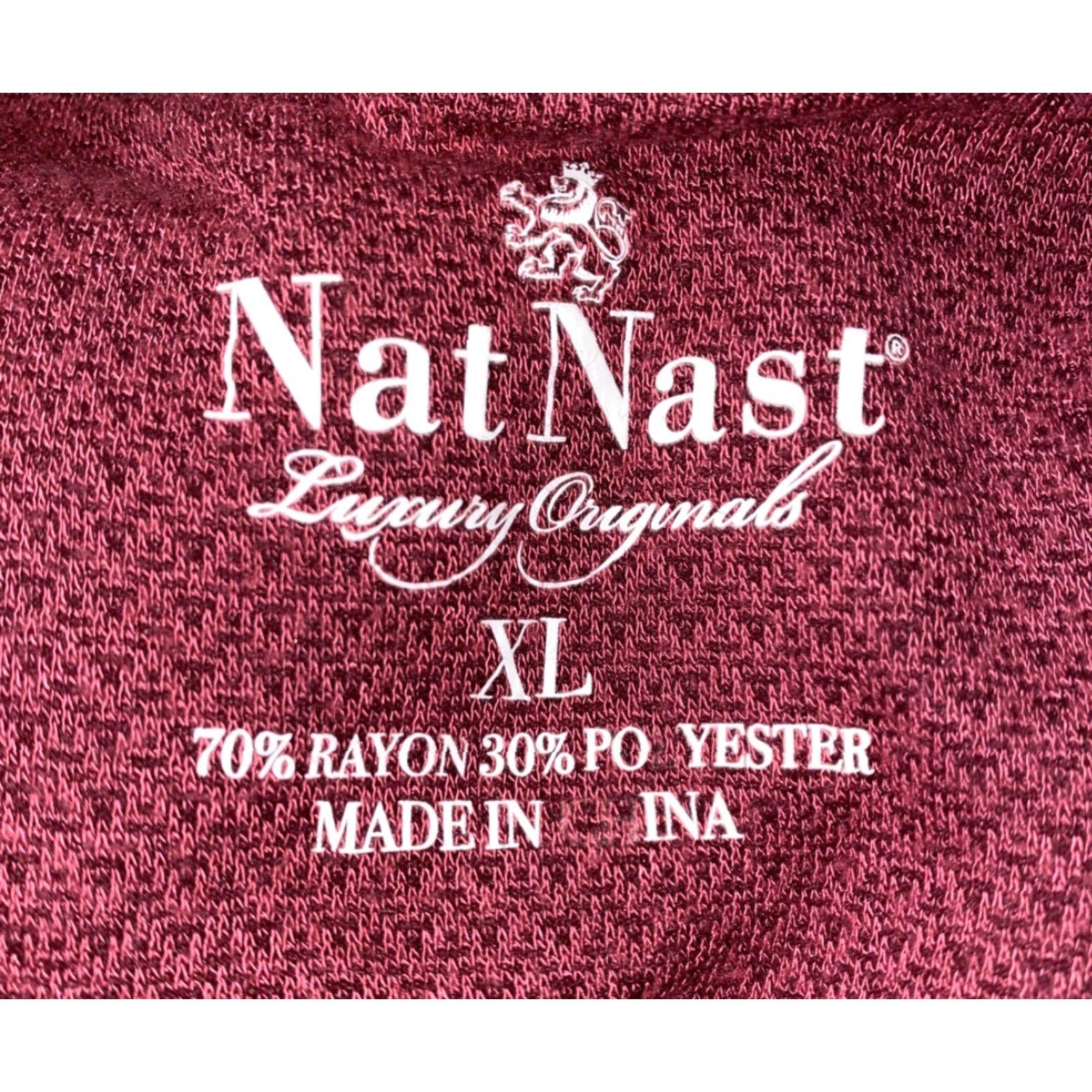 Nat Nast Nat Nast Mens Red Short Sleeve Golf Polo Shirt XL Rayon/Polyester Size Size US XL / EU 56 / 4 - 5 Thumbnail