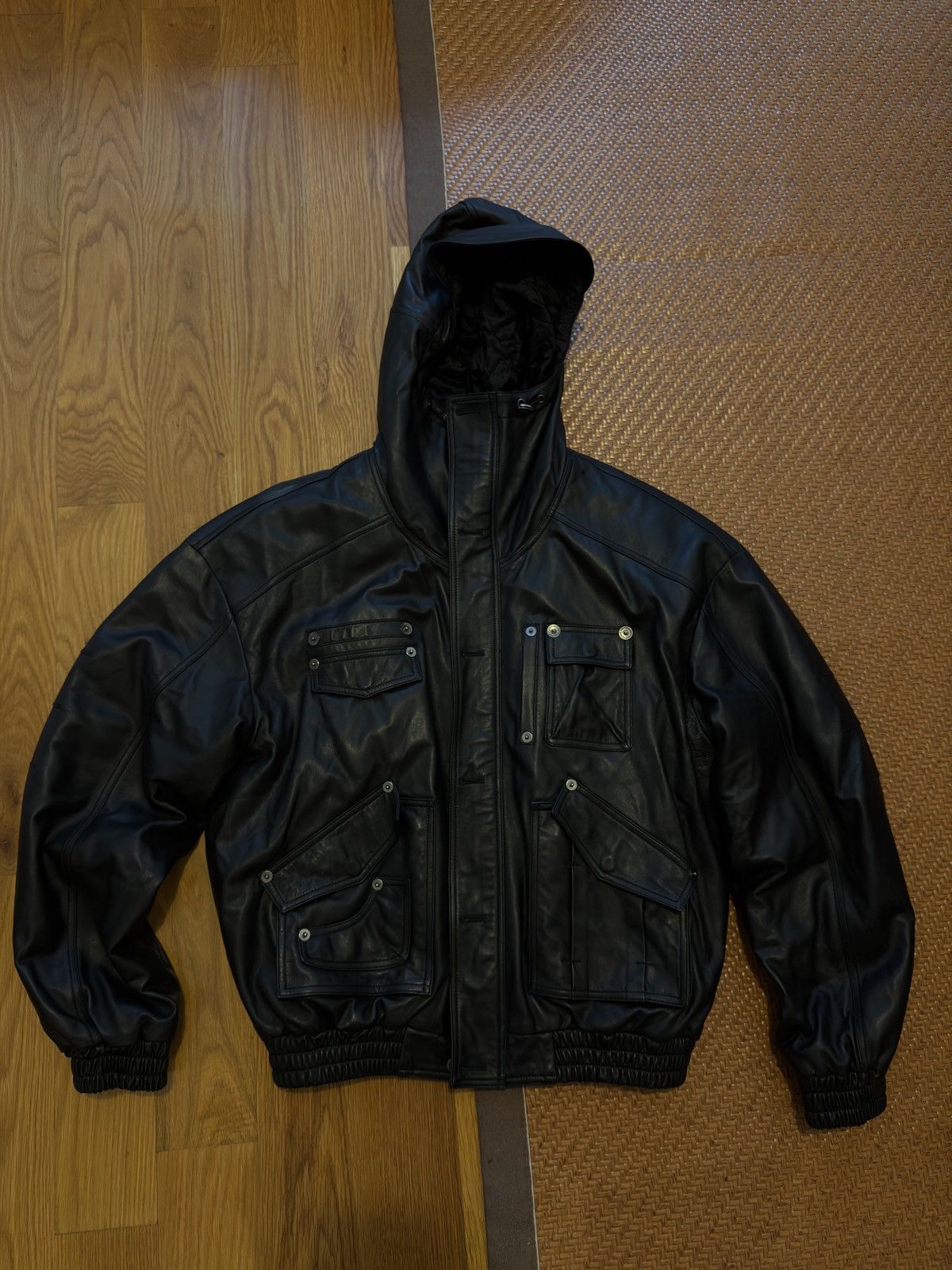 Les Gaultier Leather Hooded Jacket