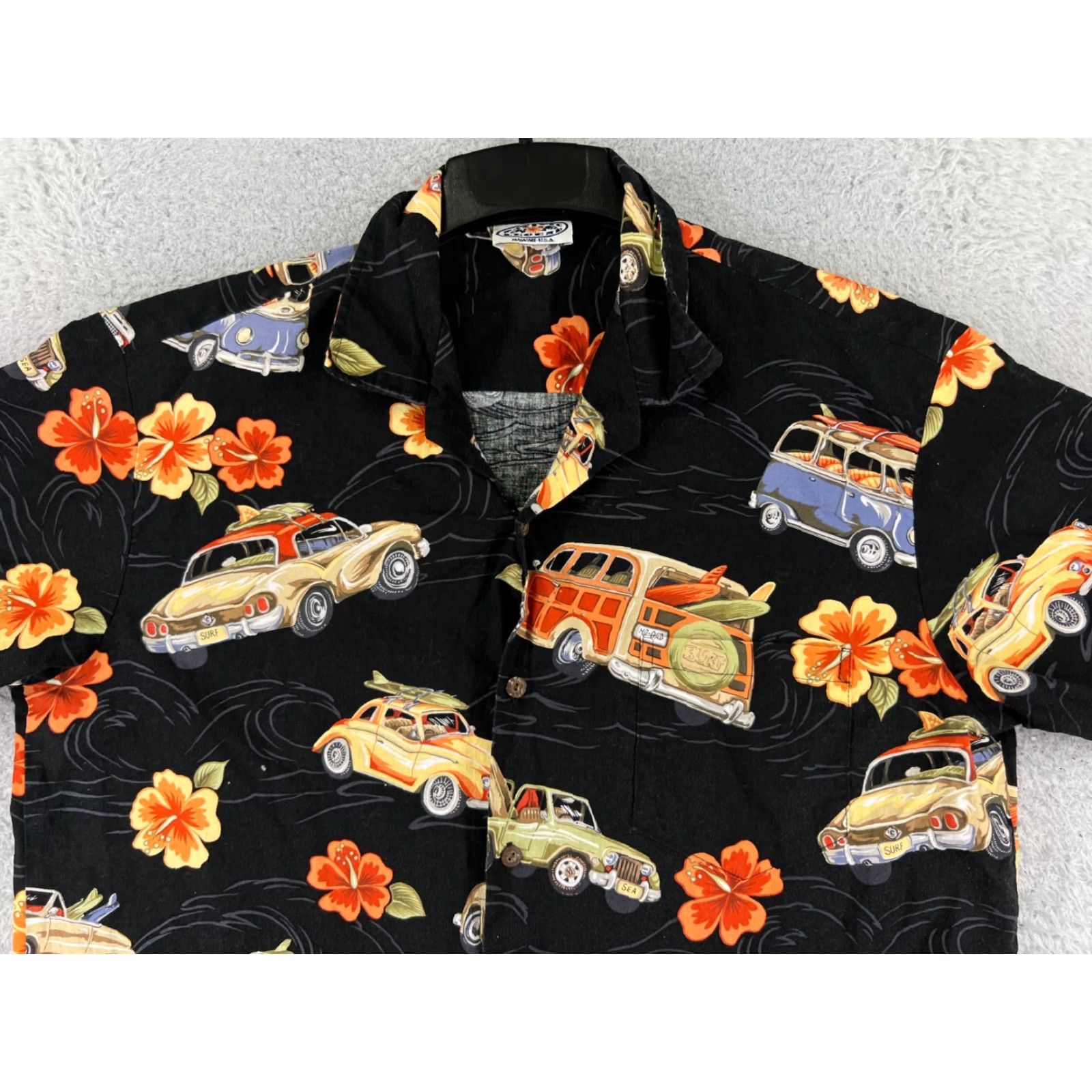Vintage Pacific Legend Shirt Mens XL Black Floral Classic Cars Hawaiian Cotton Size US XL / EU 56 / 4 - 4 Thumbnail