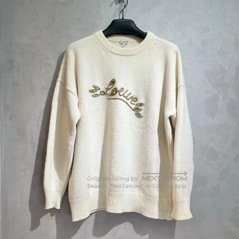 Loewe Loewe Ivory Wool Knit Sweater for Women . Size L / US 10 / IT 46 - 1 Thumbnail