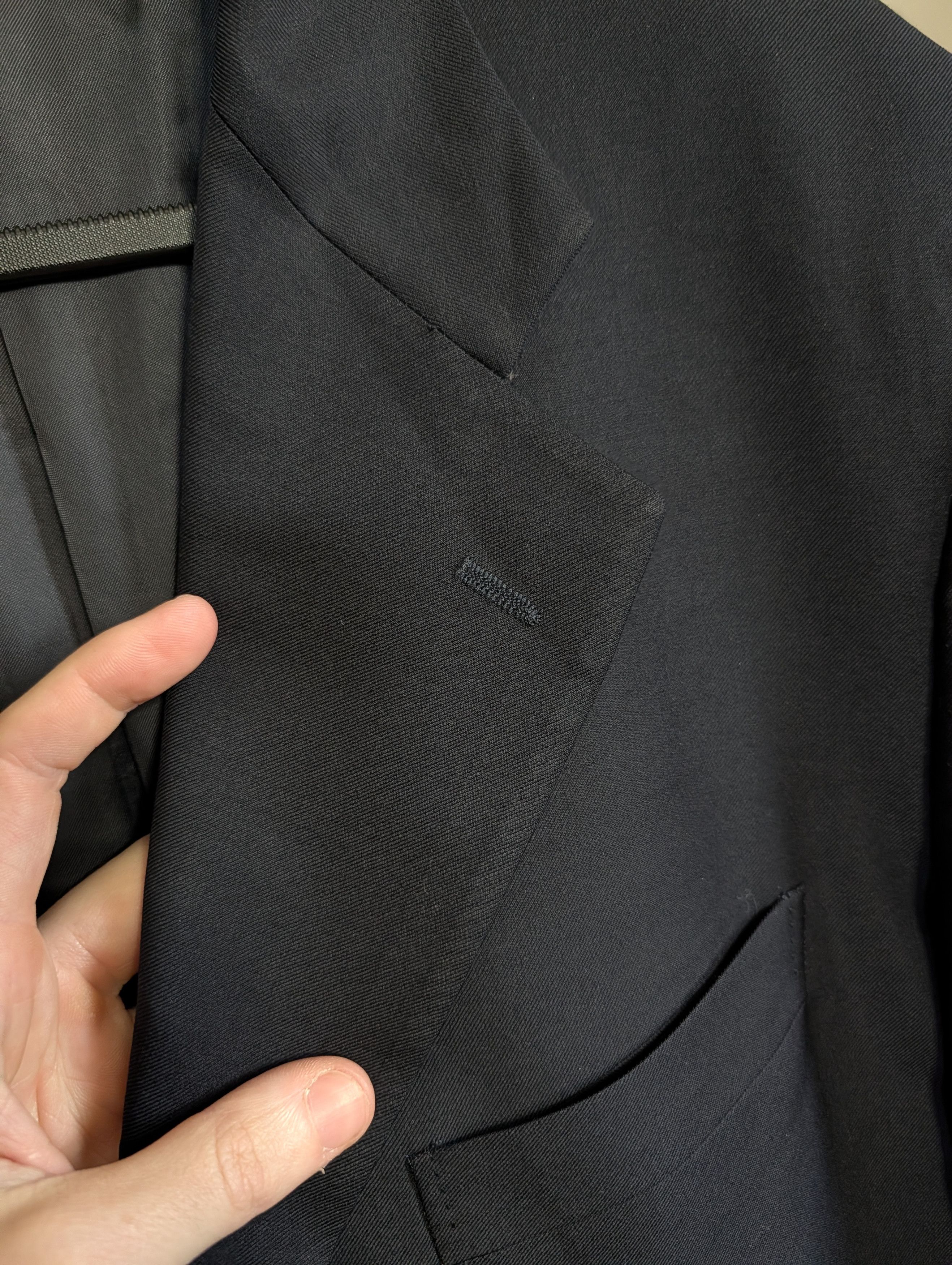 Trussini Black gold button Super 100s wool blazer sport coat IT52 Size 42R - 3 Thumbnail