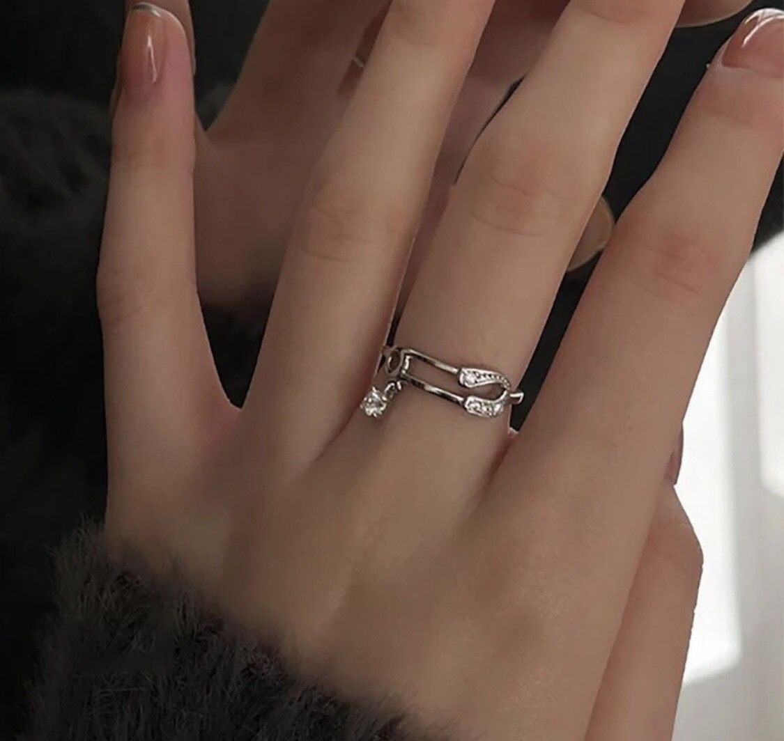 Jewelry Zircon Pin Adjustable Ring Size ONE SIZE - 3 Thumbnail