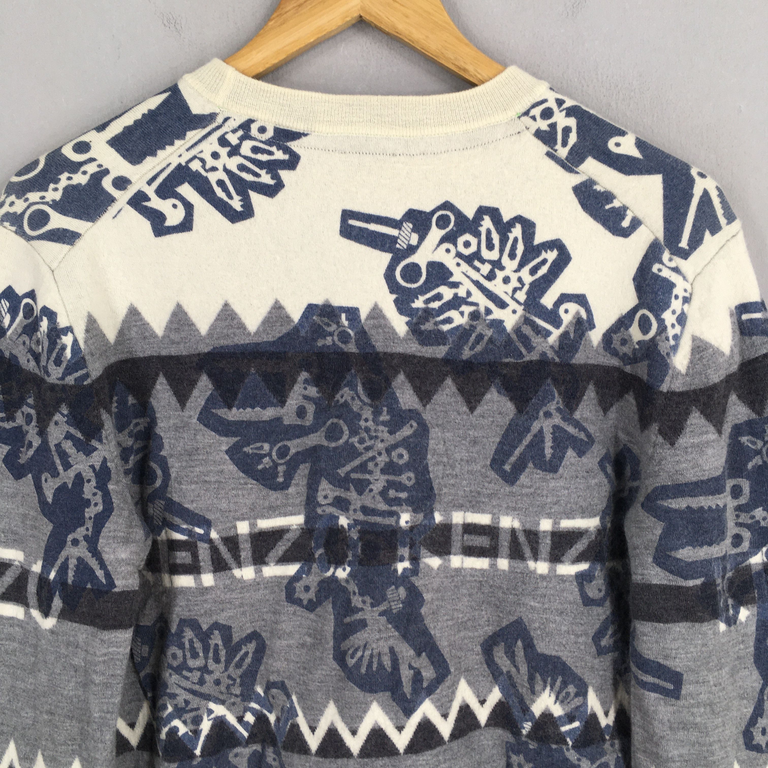 Jean Vintage Kenzo Jeans Tribal Patterned Sweatshirt Small Size S / US 4 / IT 40 - 8 Thumbnail