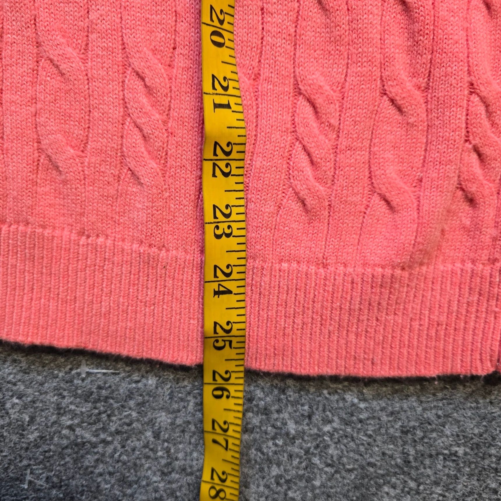Talbots Talbots Sweater Womens Size XL Orange Pink Cable Knit Lambs Wool Casual Capsule Size XL / US 12-14 / IT 48-50 - 6 Thumbnail