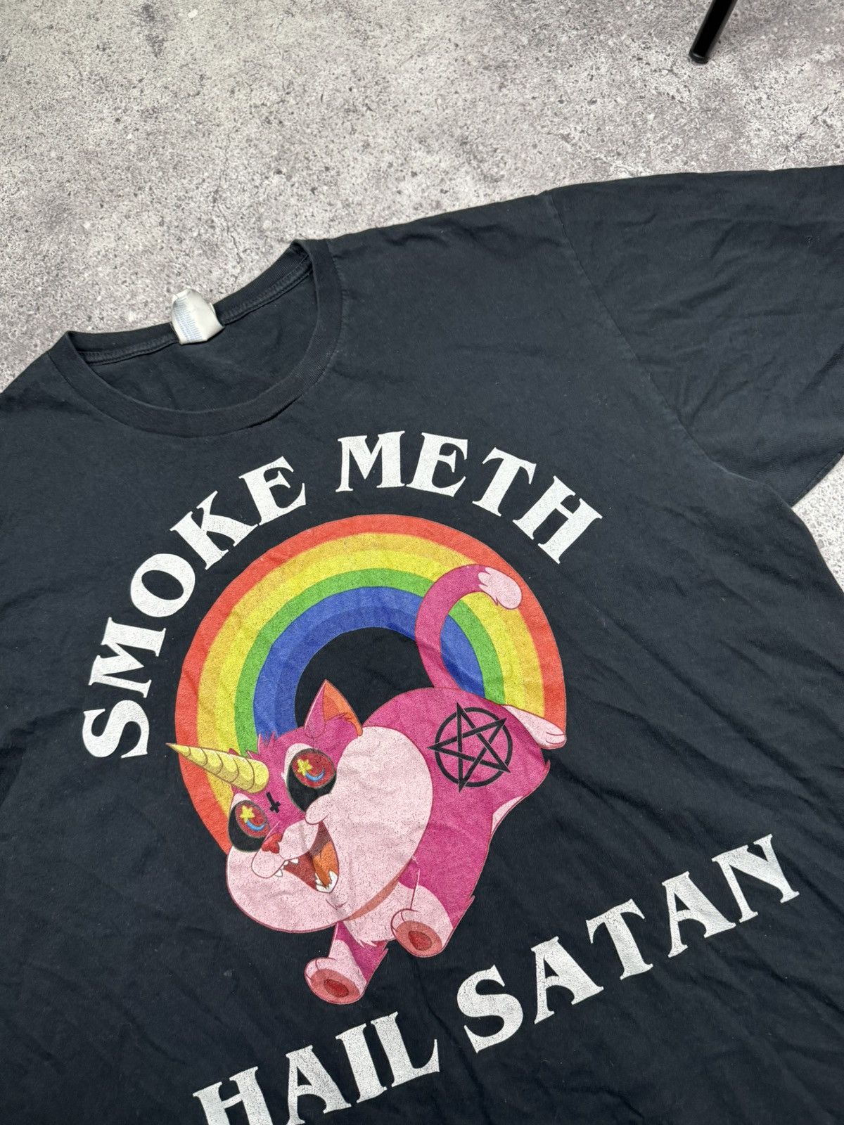 Vintage Vintage Y2K Adult Pony Tee Smoke Meth Hail Satan Humor XL Size US L / EU 52-54 / 3 - 3 Thumbnail