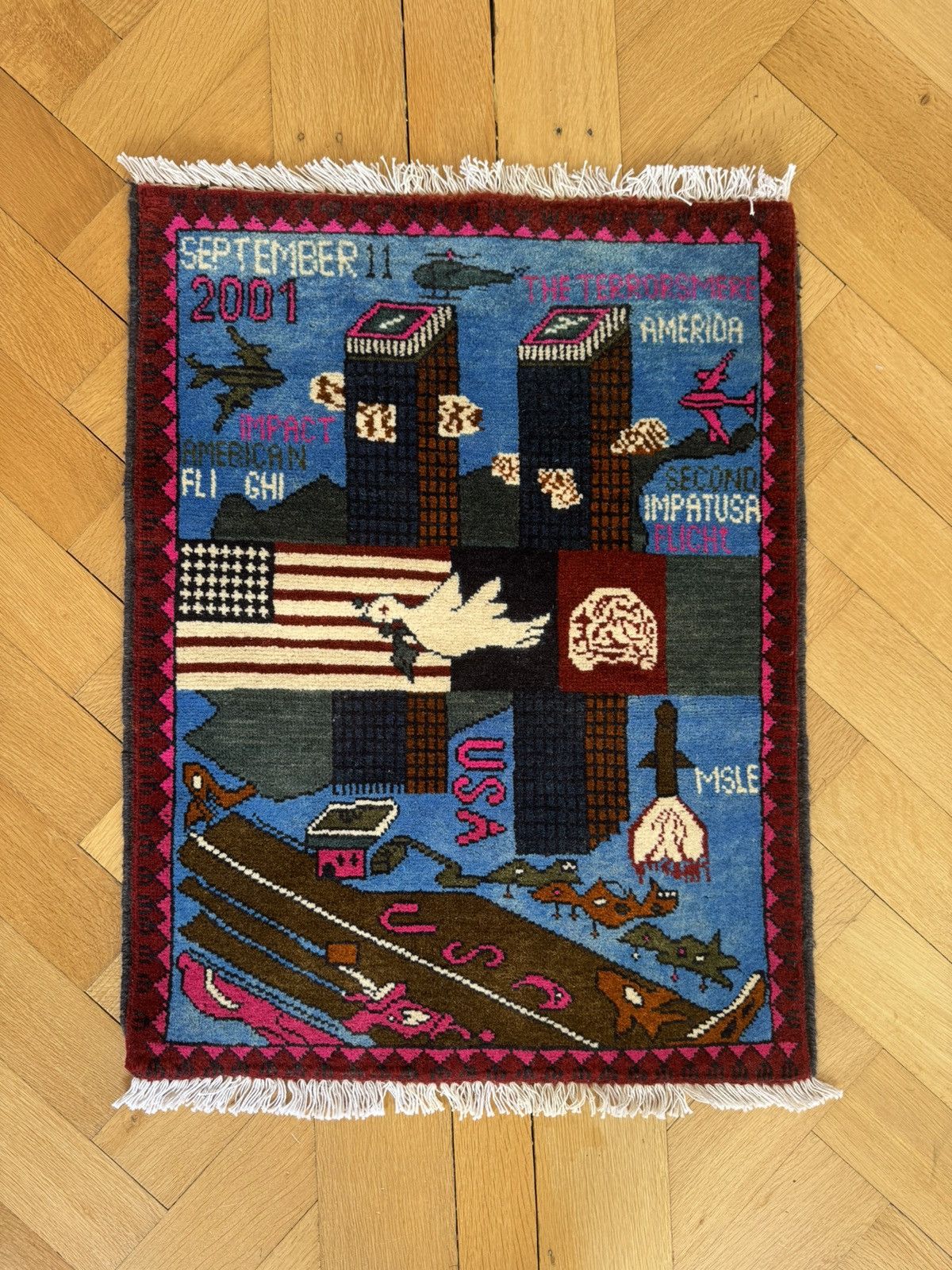 Other Afghan Handmade War Rug 9/11 Size ONE SIZE - 1 Thumbnail