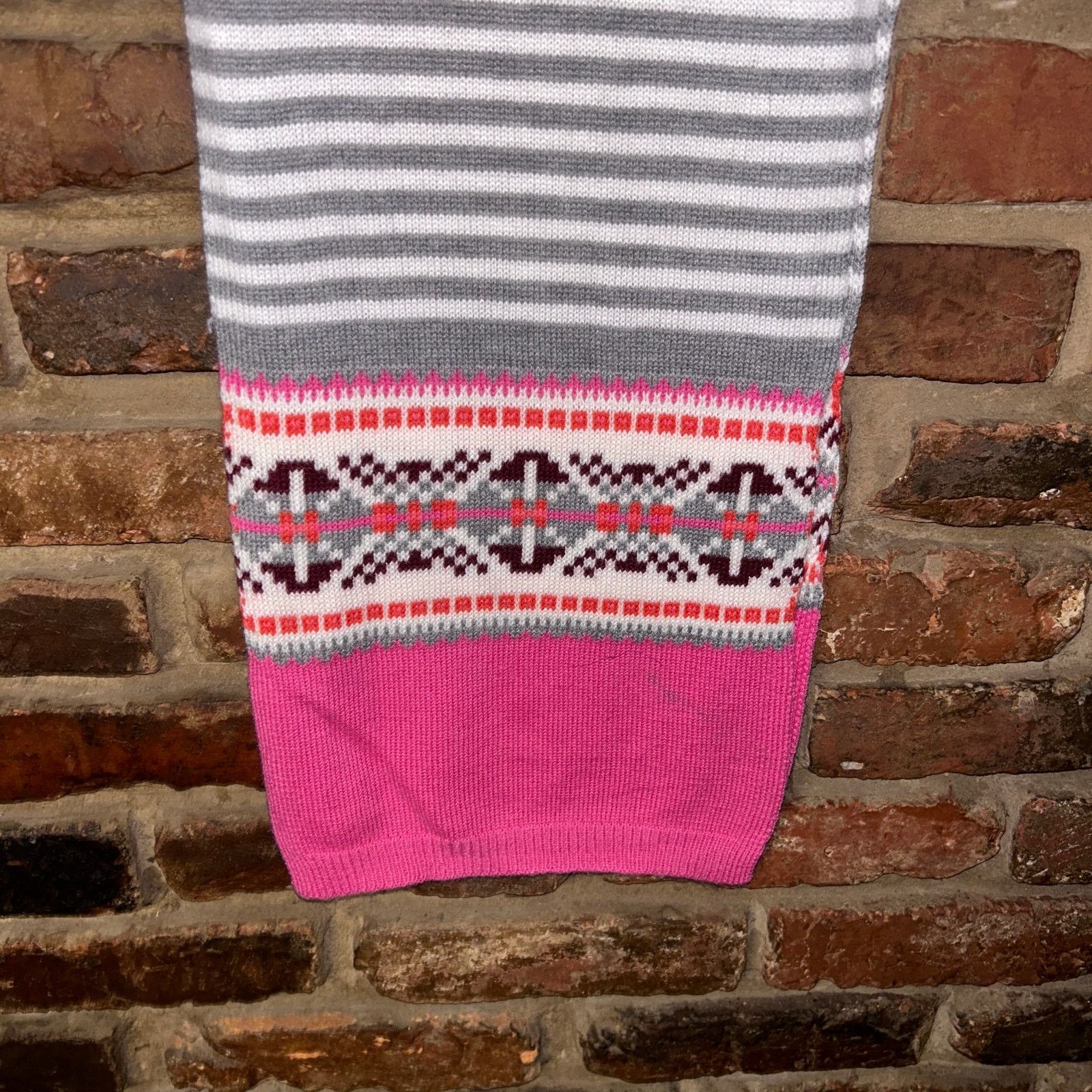 Other Talbots Wool Blend Pink Gray White Rectangle Long Scarf Size ONE SIZE - 2 Thumbnail