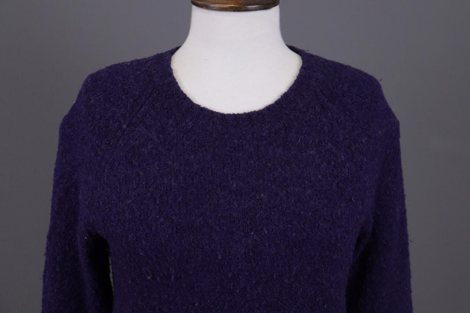 Designer Miss Sixty Purple Knit Cropped Sweater Size S Size S / US 4 / IT 40 - 2 Thumbnail