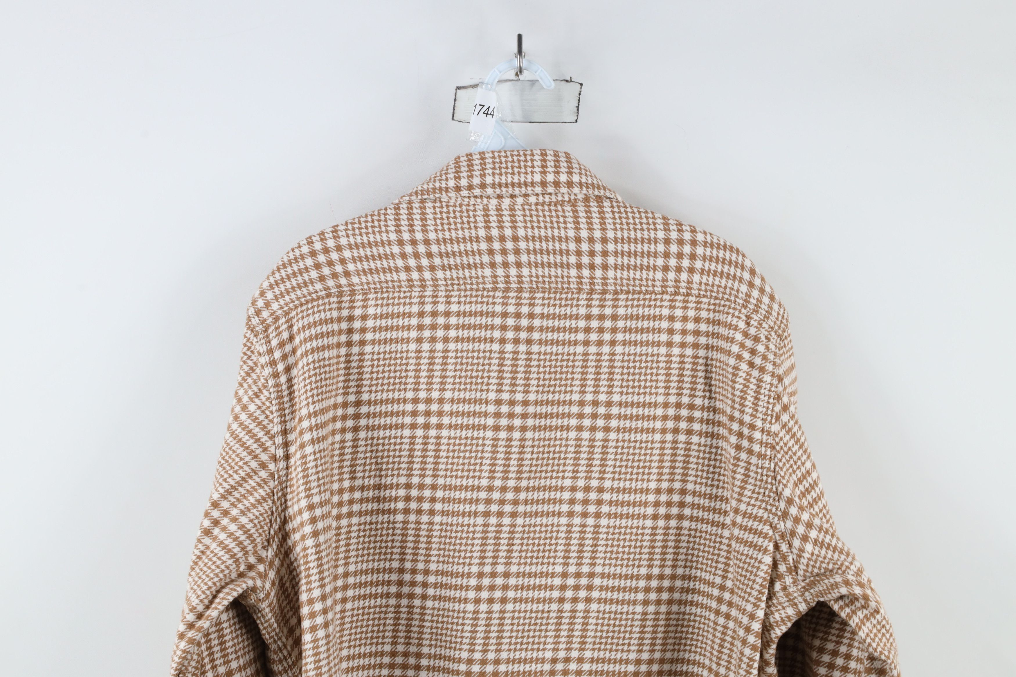 Lands' End × Vintage Vintage Lands End Houndstooth Flannel Button Shirt Cotton Size US L / EU 52-54 / 3 - 11 Thumbnail