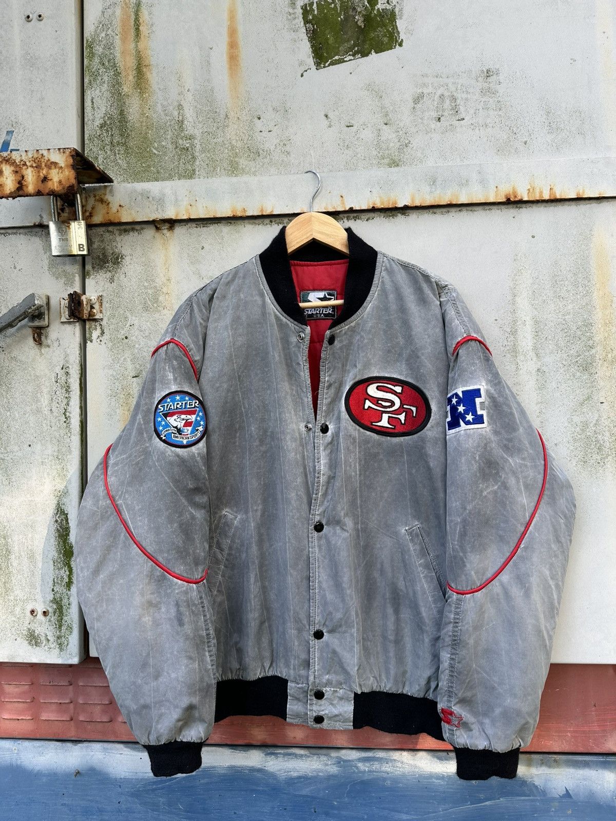 Vintage **grail**Vintage Starter San Francisco 49ers Bomber Jacket Size US XL / EU 56 / 4 - 5 Thumbnail