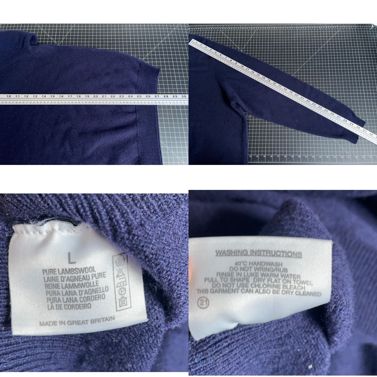 Brooks Brothers VINTAGE Brooks Brothers Wool Sweater Men Large V-Neck Blue Wool Pullover 80s Preppy UK Size US L / EU 52-54 / 3 - 8 Thumbnail