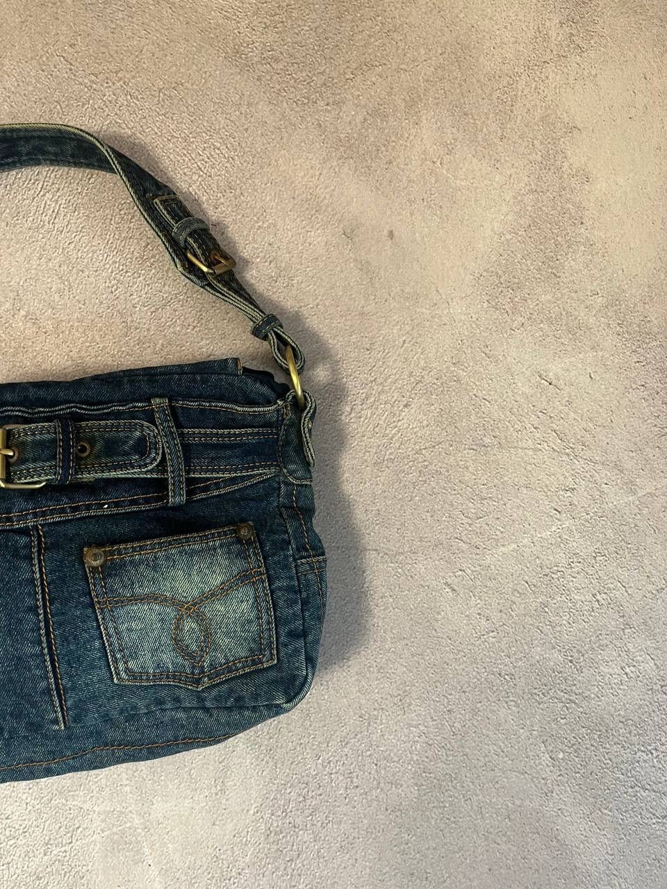 Japanese Brand KMRii Diesel style faded jeans vintage distressed bag Size ONE SIZE - 2 Thumbnail