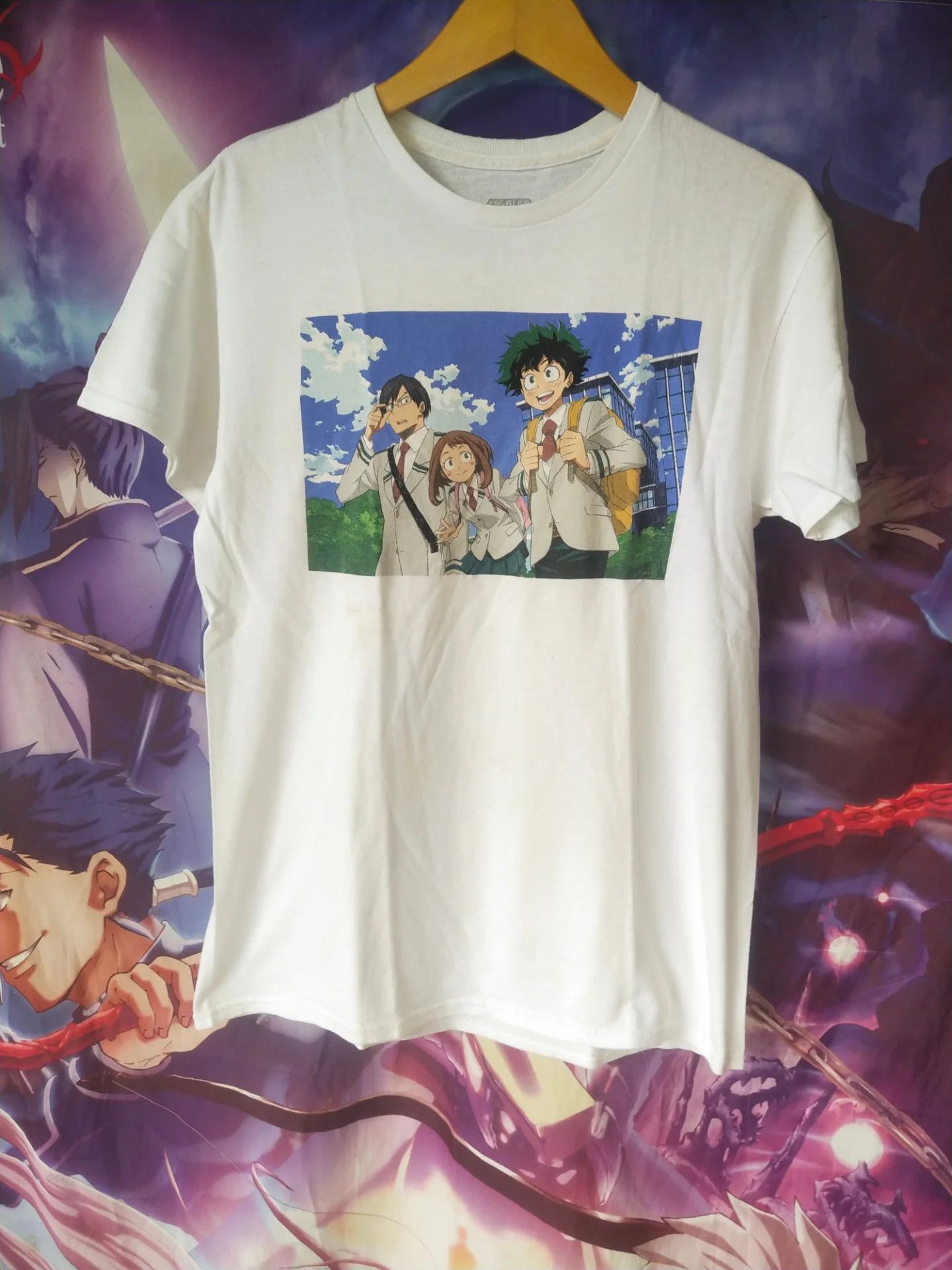 Anime My Hero Academia Deku Uraraka White Portarit Anime Tee Size US M / EU 48-50 / 2 - 1 Thumbnail