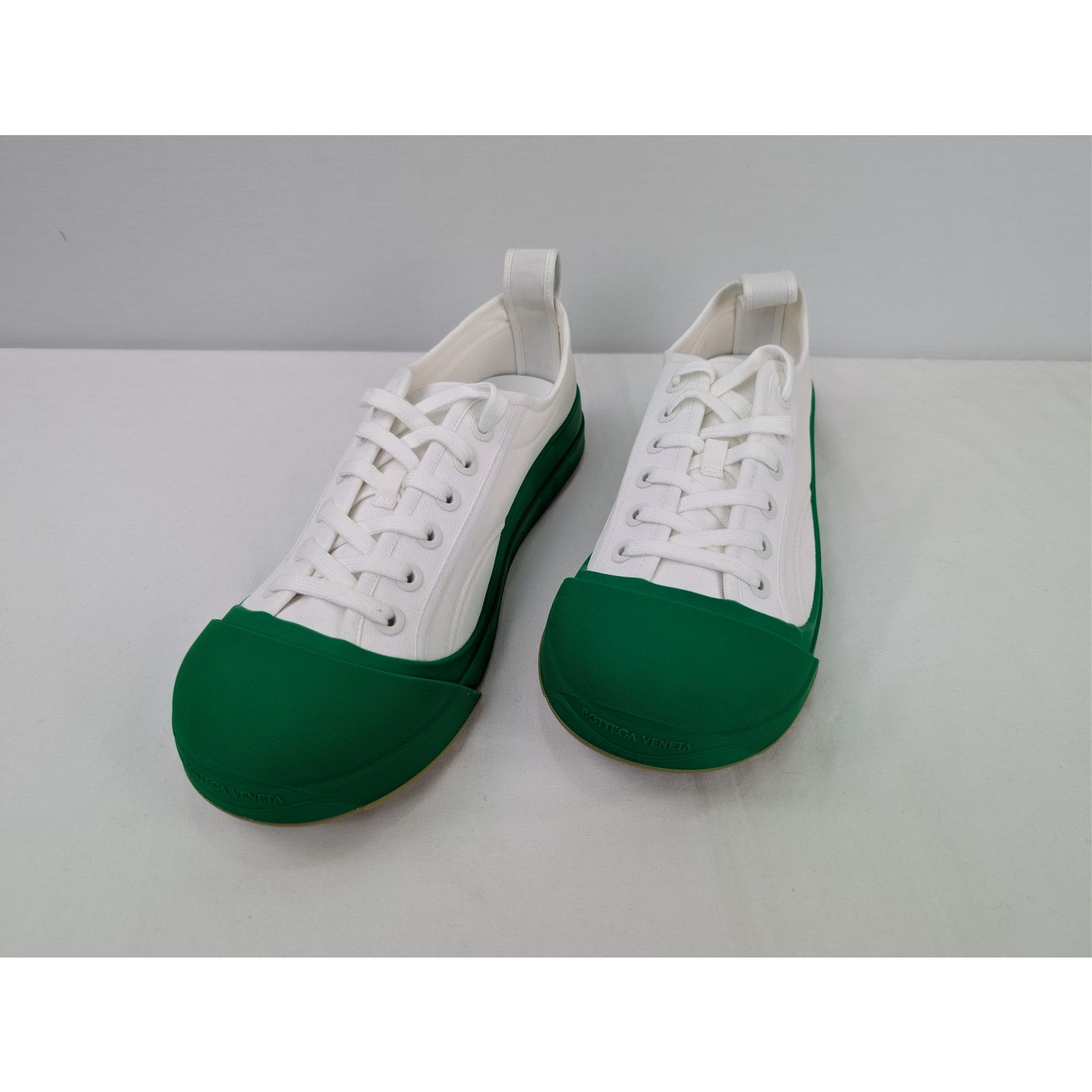 Bottega Veneta o1rshd1 Canvas Vulcan Low top Sneaker Optic White/Parakeet Size US 8 / EU 41 - 8 Thumbnail