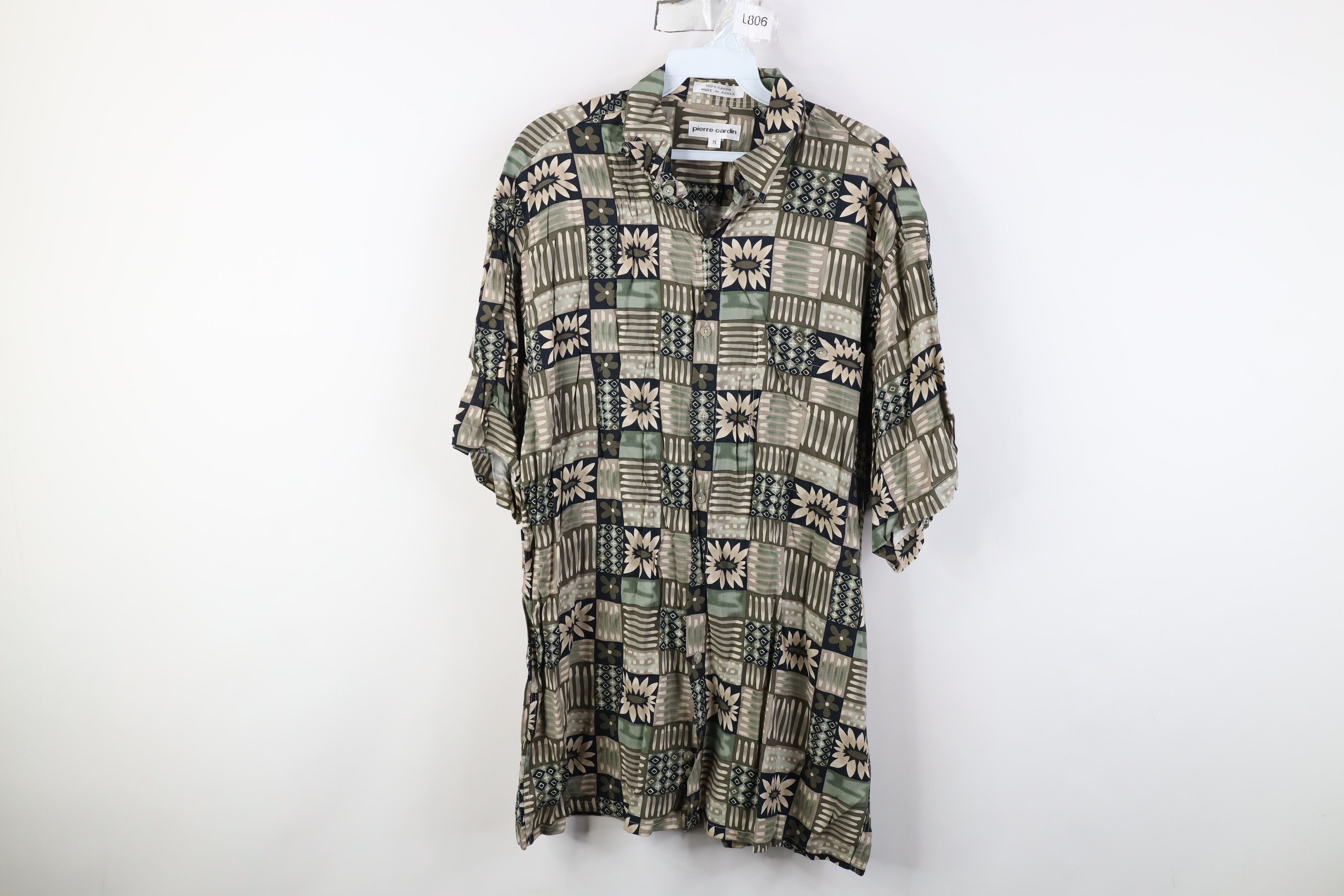 Vintage Vintage 90s Streetwear Gabardine Hawaiian Button Shirt Size US M / EU 48-50 / 2 - 1 Thumbnail