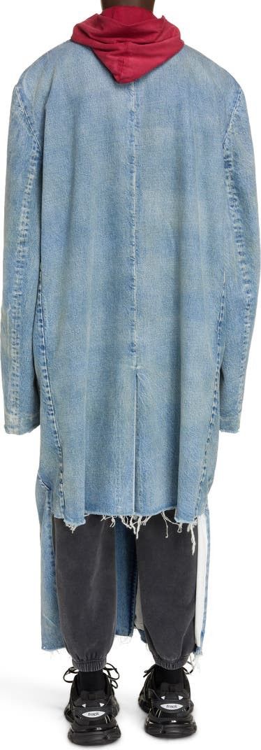 Balenciaga Boxy Double Breasted Denim Coat Size US S / EU 44-46 / 1 - 3 Thumbnail