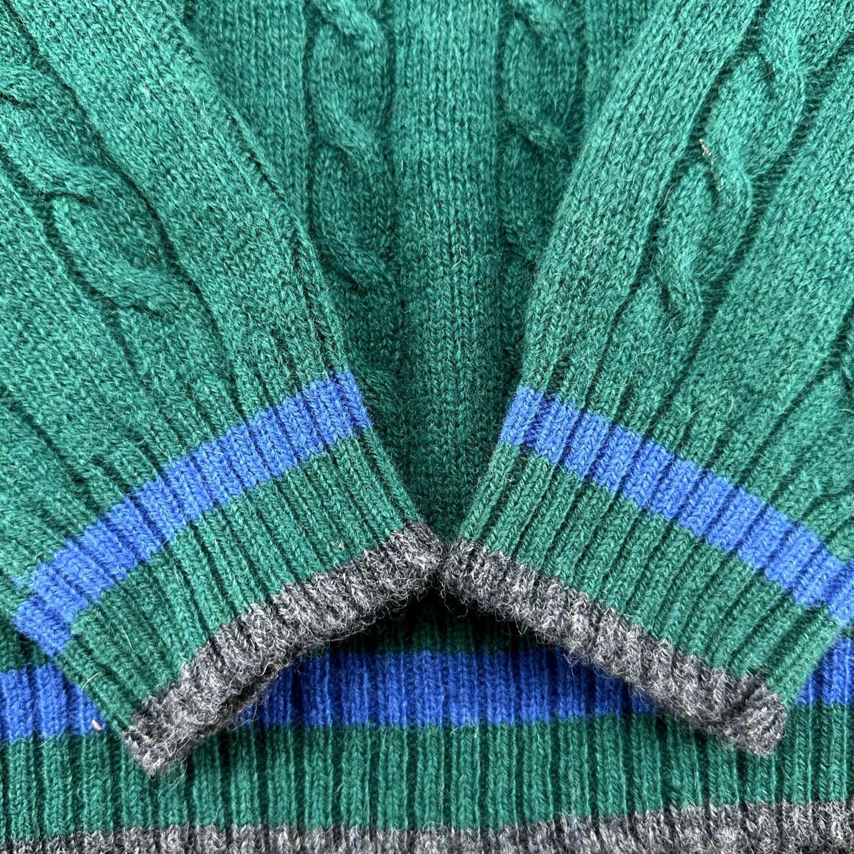 Vintage VINTAGE Saville Row Sweater Mens XL Green Blue Pullover Wool V Neck Preppy 90s Size US XL / EU 56 / 4 - 3 Thumbnail