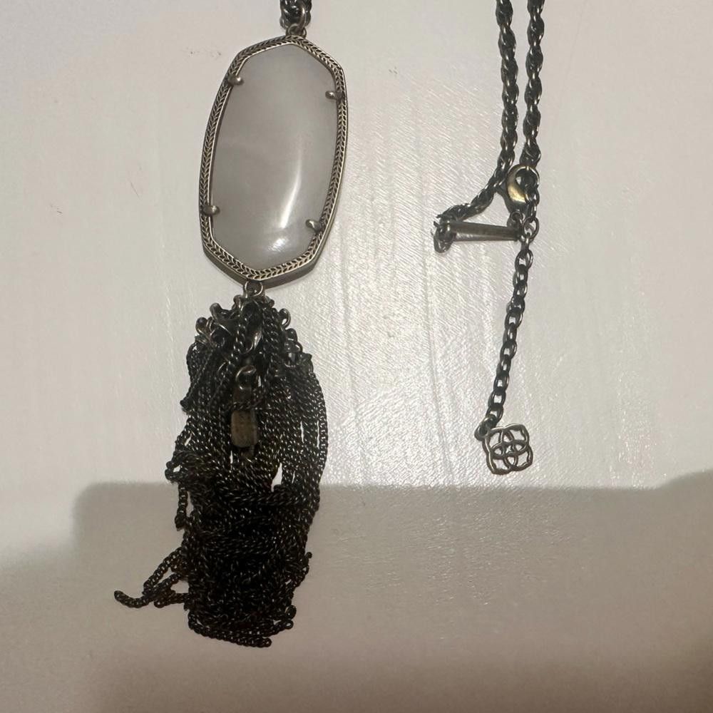 Designer Kendra Scott Rayne Tan Banded Agate Long Tassel Necklace Size ONE SIZE - 7 Thumbnail