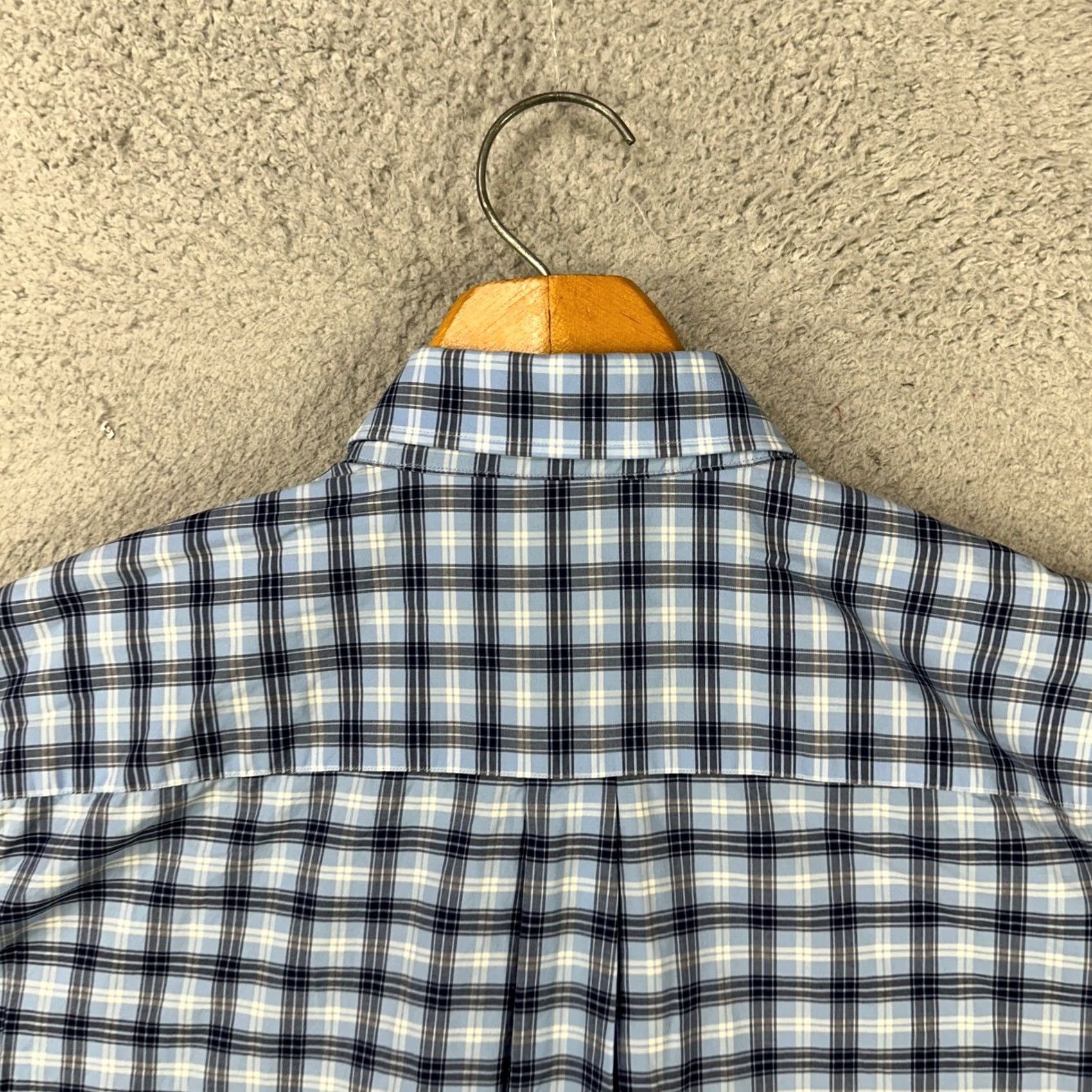 Peter Millar VINTAGE Peter Millar Crown Crafted Button-Down Shirt Large Blue Plaid Pocket Stretch Mens Size L Size US L / EU 52-54 / 3 - 7 Thumbnail