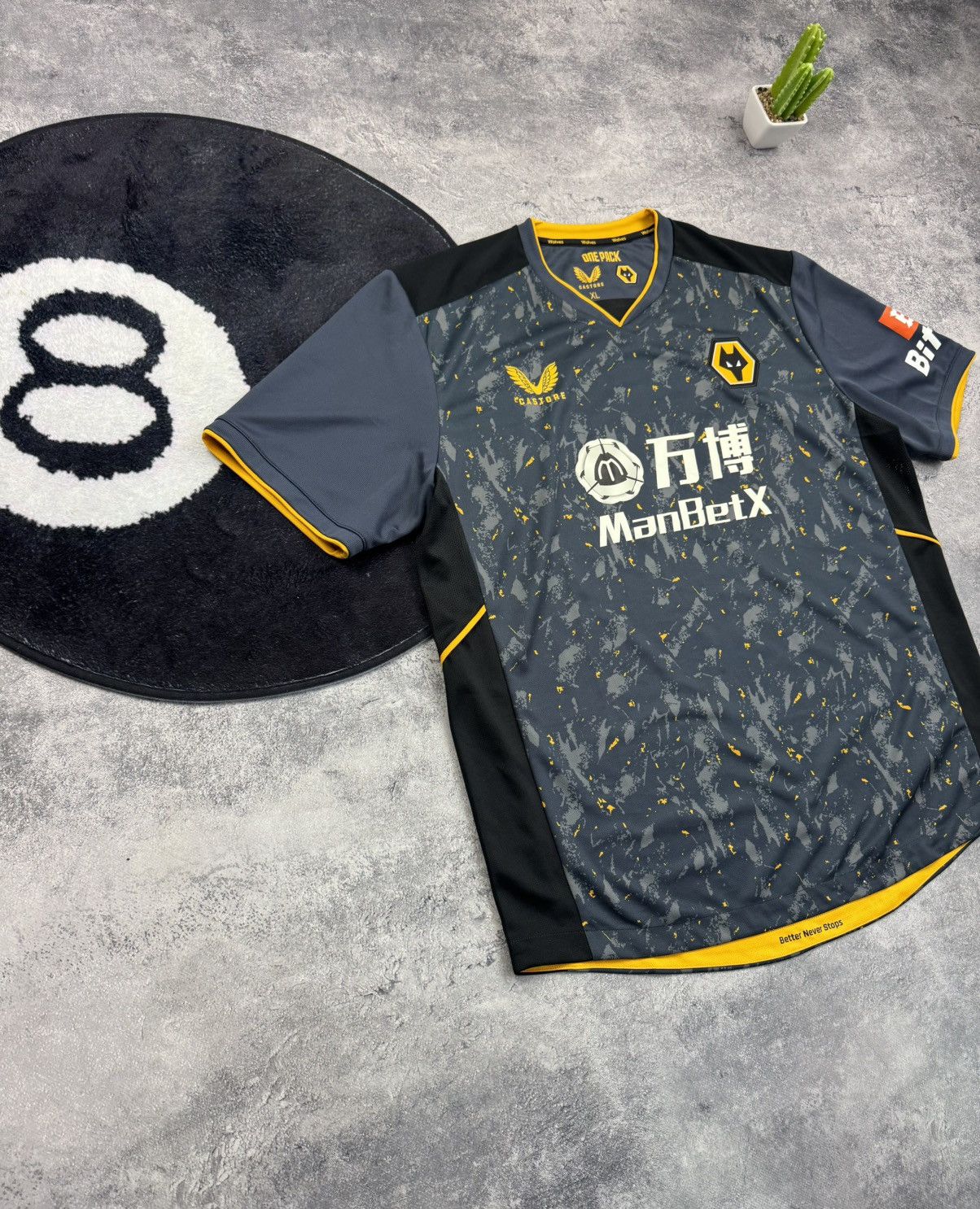 Castore Wolverhampton Wolves 2021/22 Away Football Shirt Castore Size US XL / EU 56 / 4 - 2 Thumbnail