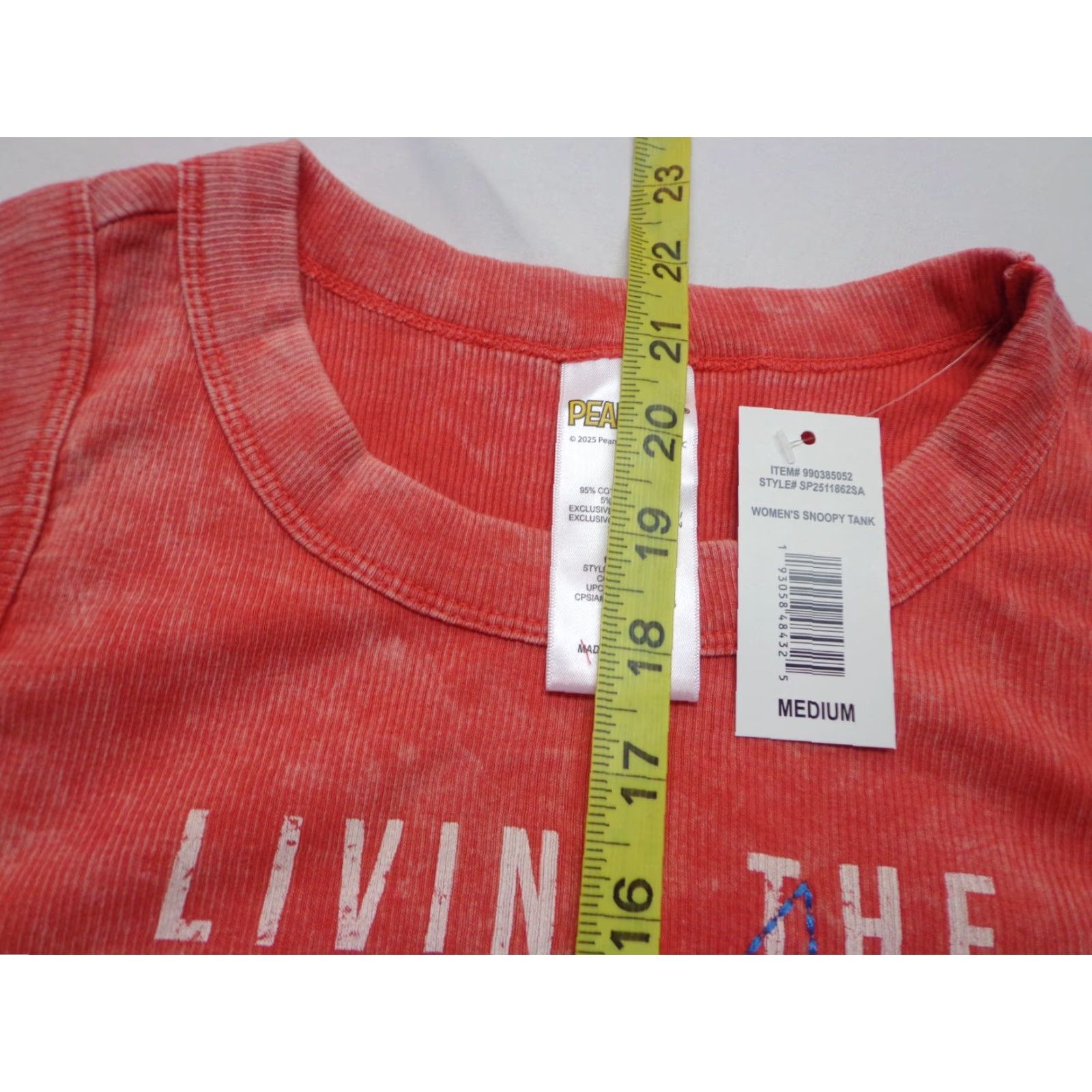 Peanuts Peanuts Women's Tank Top Graphic Snoopy Living the Dream Juniors M Red Cartoon Motorcycle Medium NEW Size M / US 6-8 / IT 42-44 - 5 Thumbnail