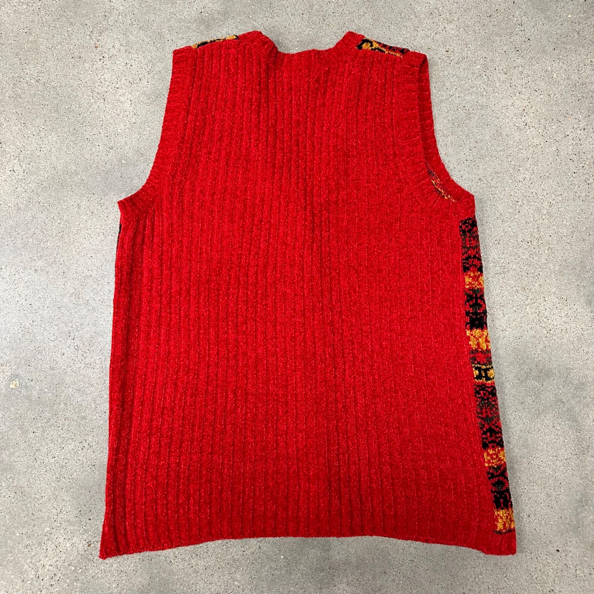 Vintage Vintage Unique Knit Patterned Button Up Sweater Vest Size L / US 10 / IT 46 - 3 Thumbnail