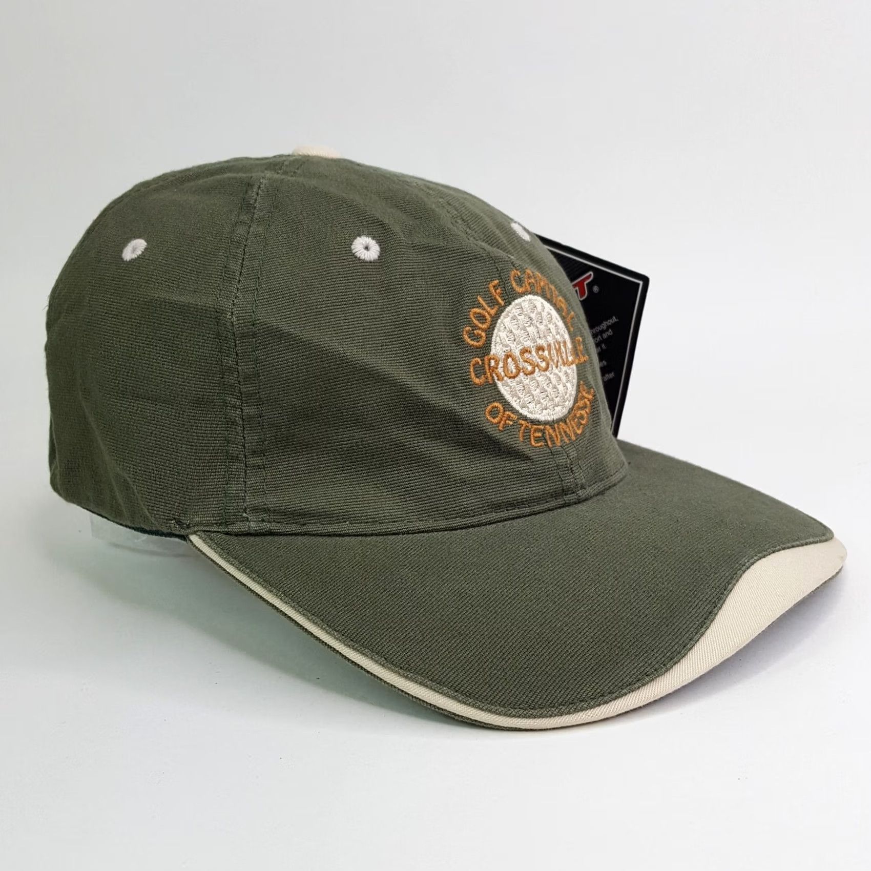 Vintage VINTAGE Crossville Golf Green PGA Stretch Outdoor Sports Hat Baseball Cap Mens One Size Green Golf Retro 90s Town Talk Size ONE SIZE - 4 Thumbnail