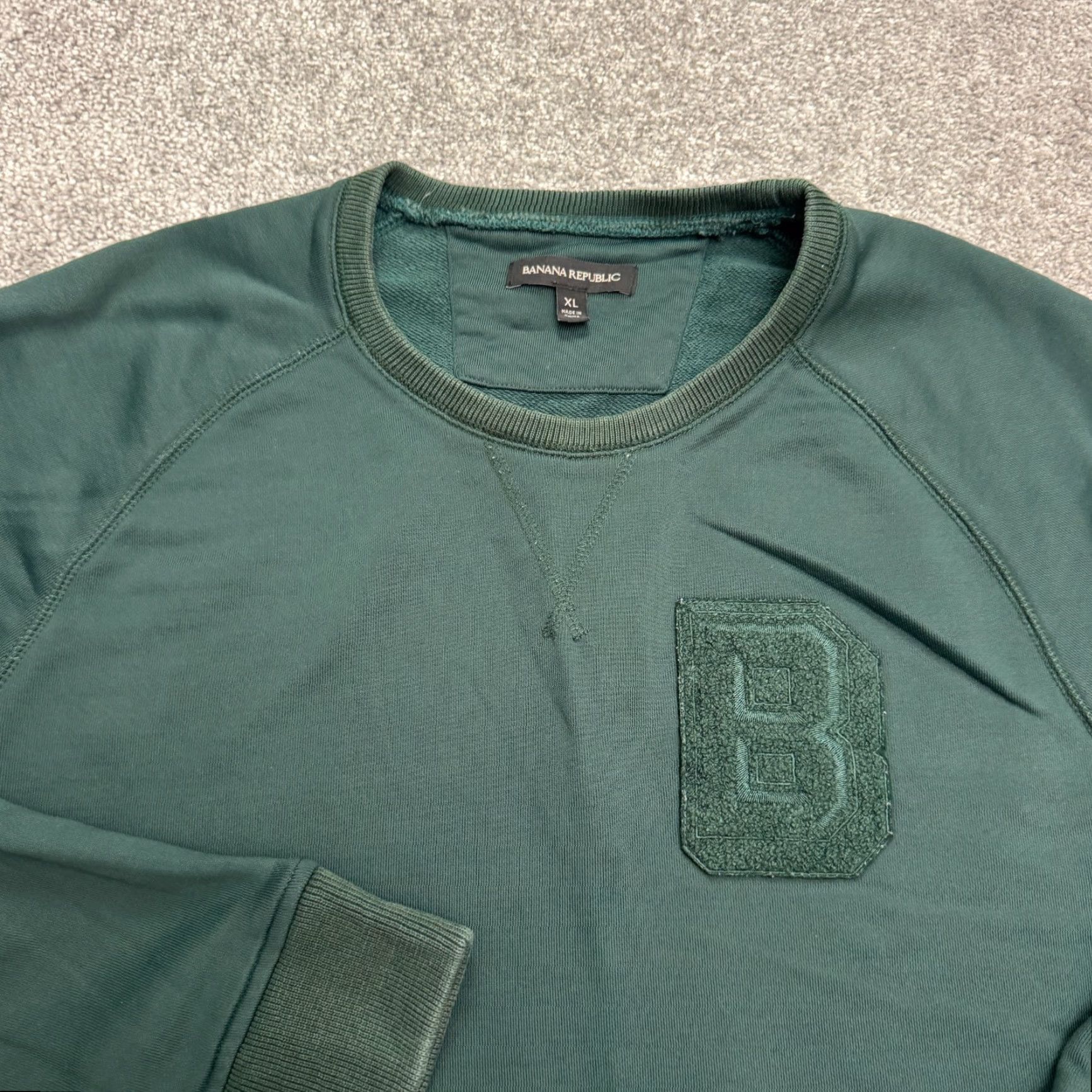 Banana Republic Banana Republic Men's Crew Neck Pullover Sweatshirt XL Green Fleece Casual Outdoor Athletic Size US XL / EU 56 / 4 - 4 Thumbnail