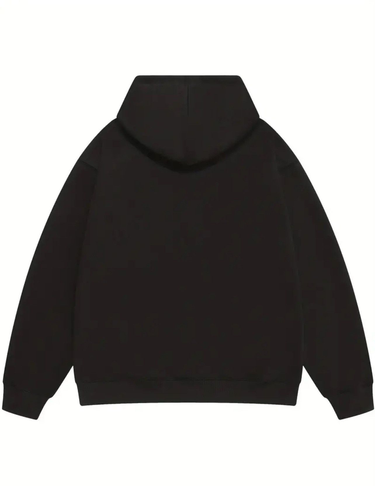 Vintage solid black hoodie Size US L / EU 52-54 / 3 - 2 Thumbnail