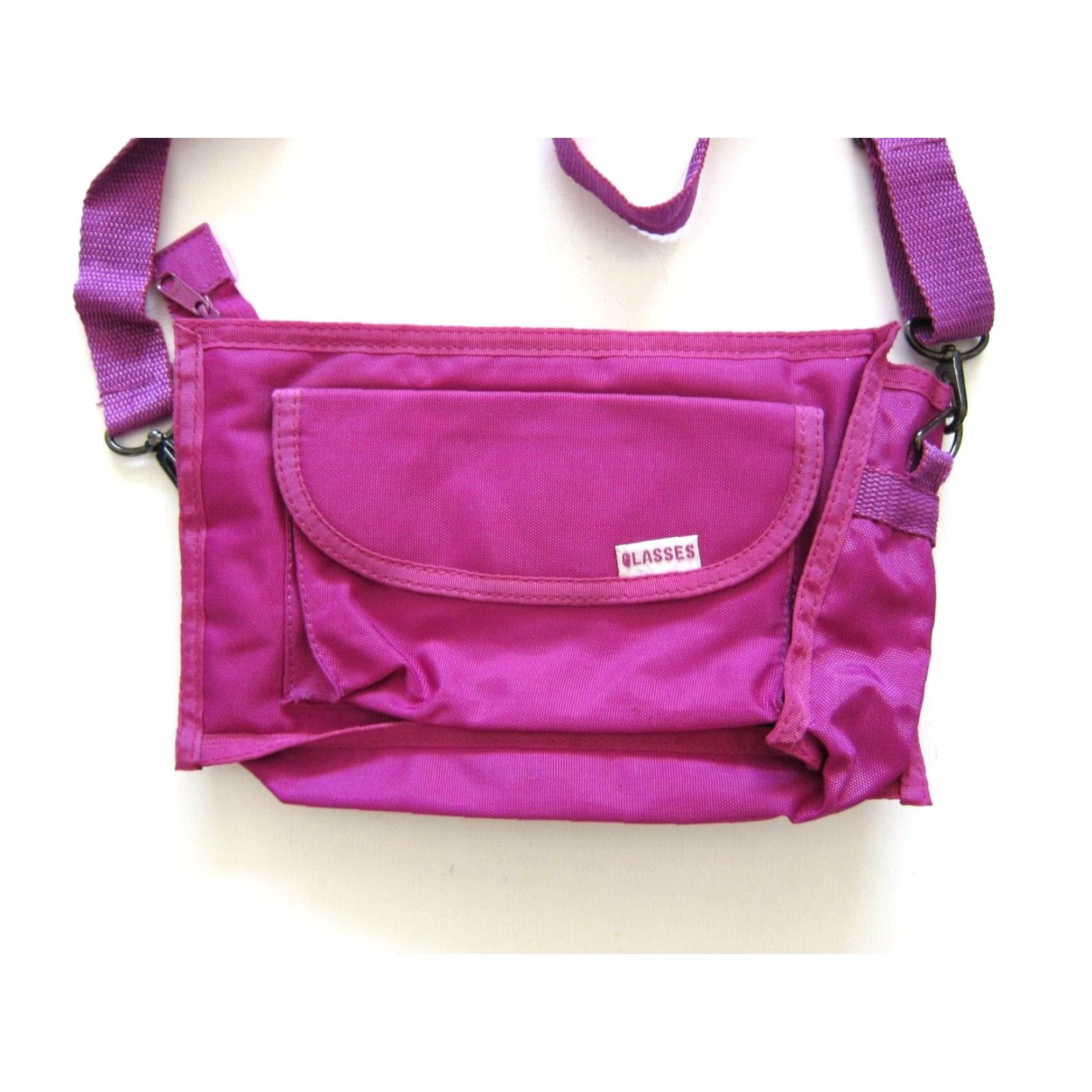 Vintage Mundi Small Pink Nylon Canvas Pocket Cargo Travel Satchel Crossbody Purse Size ONE SIZE - 4 Thumbnail