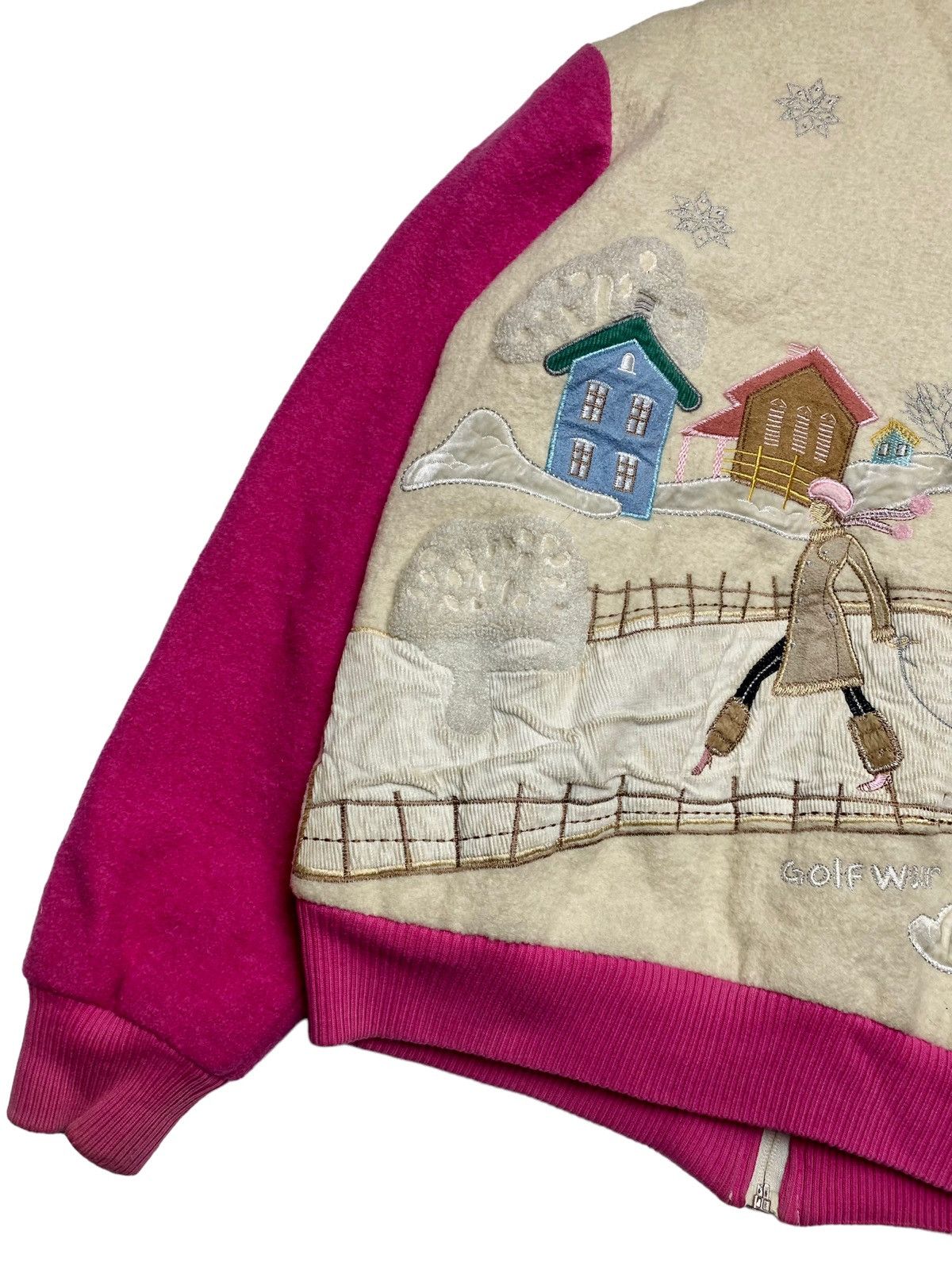 Angel Blue 1980s Green Italy - Embroidery Snow Wool Jacket Size M / US 6-8 / IT 42-44 - 4 Thumbnail