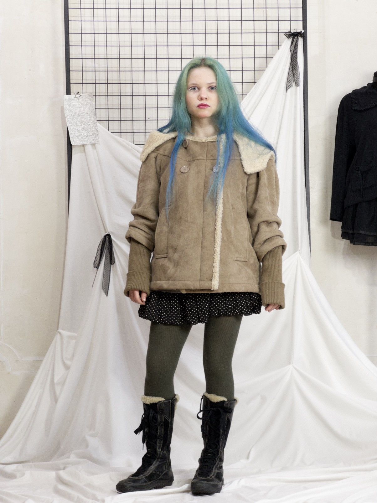 Vintage Faux shearling hooded coat in beige mori kei softcore Size M / US 6-8 / IT 42-44 - 14 Thumbnail