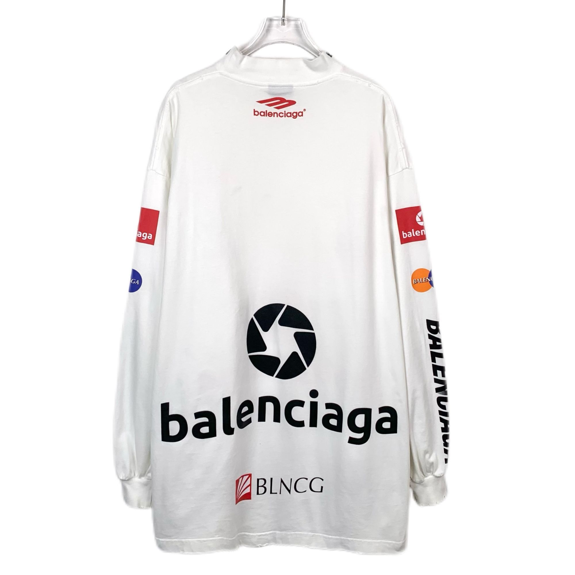 Balenciaga Balenciaga 2023 White Logo Print Cotton Long Sleeve Sweatshi Size L / US 10 / IT 46 - 8 Thumbnail