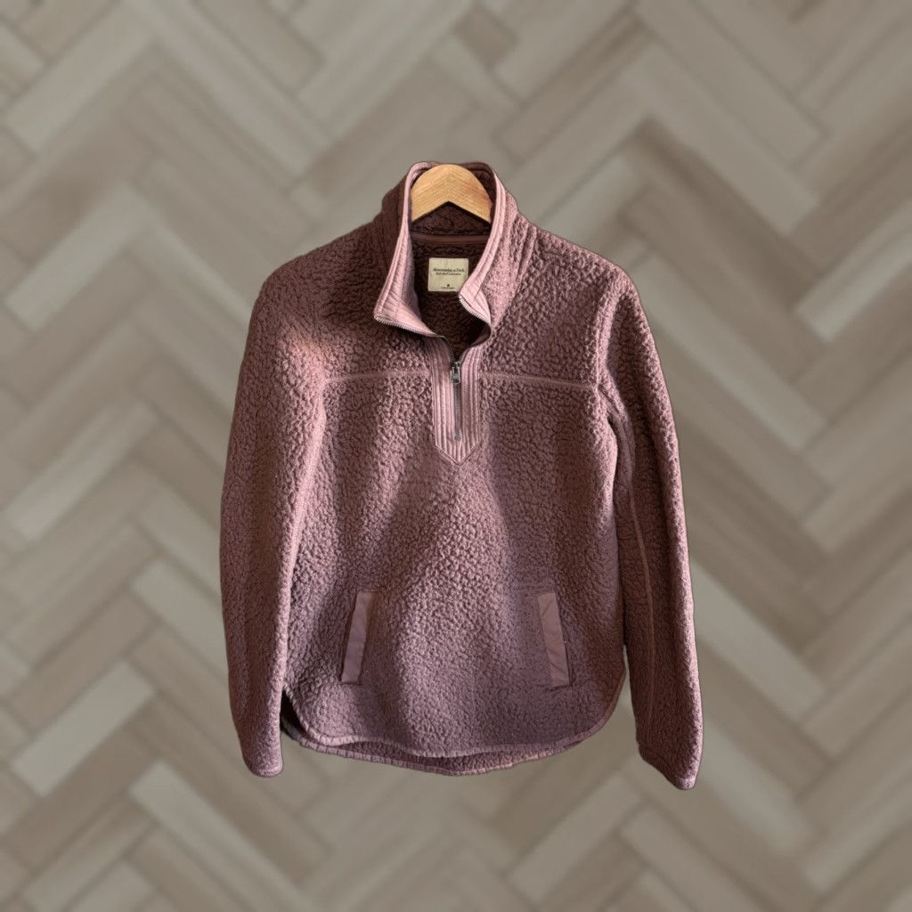 Abercrombie & Fitch Abercrombie & Fitch Sweatshirt Womens Purple Fleece 1/4 Zip Mock Neck Size M Size M / US 6-8 / IT 42-44 - 1 Thumbnail