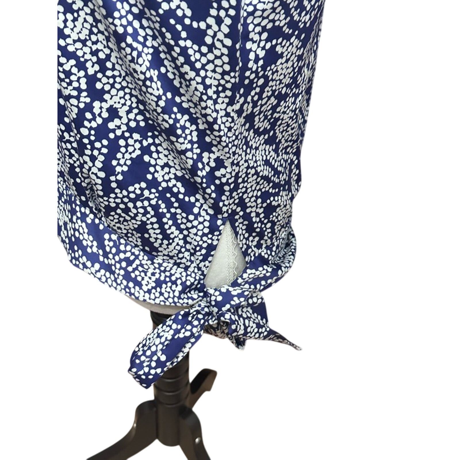 Banana Republic Banana Republic Blouse Short Sleeves Side Tie Blue White XS Size XS / US 0-2 / IT 36-38 - 4 Thumbnail