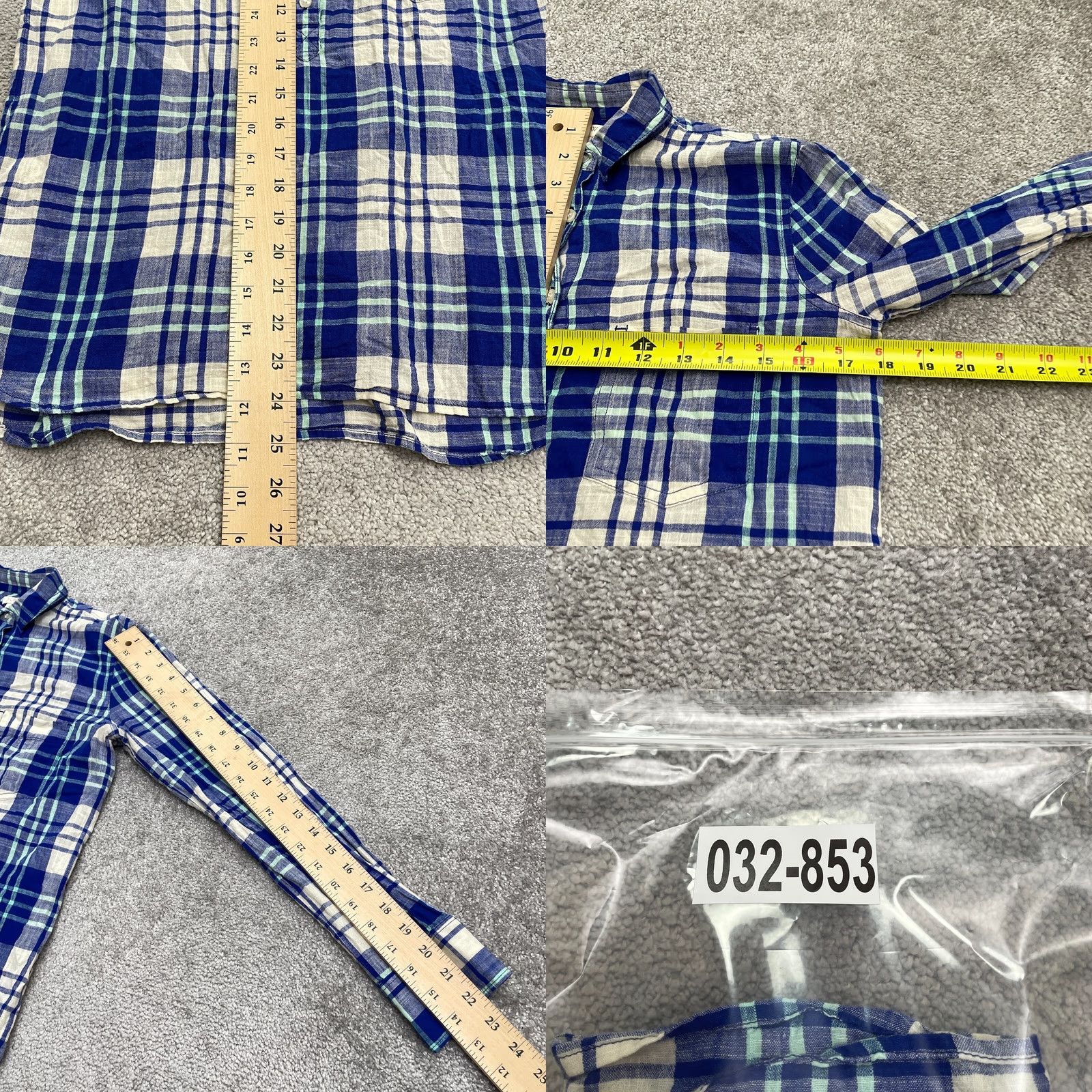 J.Crew J.Crew Shirt Womens XXS Blue White Plaid Button-Up Long Sleeve Cotton Top Size XXS / US 00 / IT 34 - 8 Thumbnail