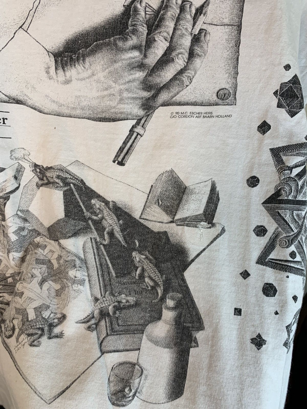 Vintage RARE* Vintage 1990 M.C. Escher Art AOP Single Stitch T-Shirt Size US M / EU 48-50 / 2 - 12 Thumbnail