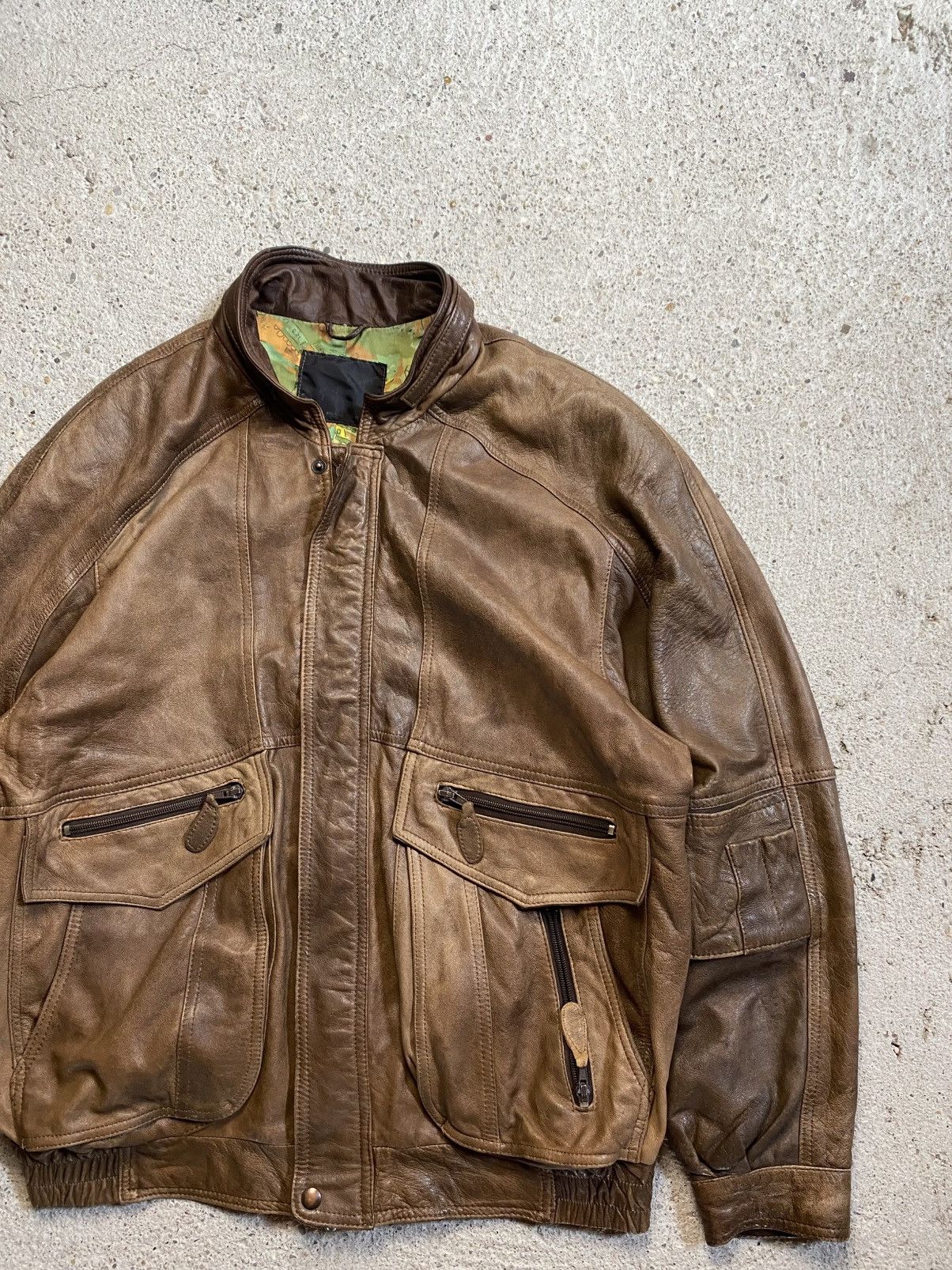 Vintage Bomber leather jacket brown avantgarde archive vintage Size US XL / EU 56 / 4 - 2 Thumbnail
