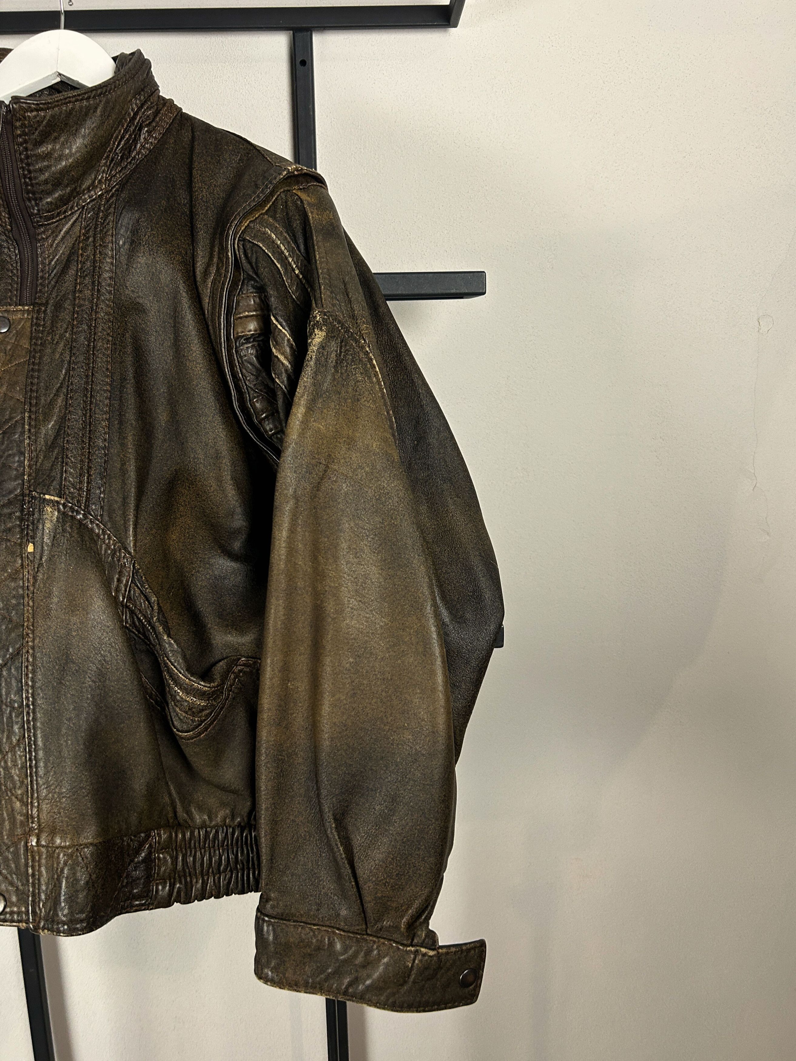 Yohji Yamamoto Y2K Distressed Leather Jacket Brown Oversized Streetwear Fit Size US L / EU 52-54 / 3 - 8 Thumbnail