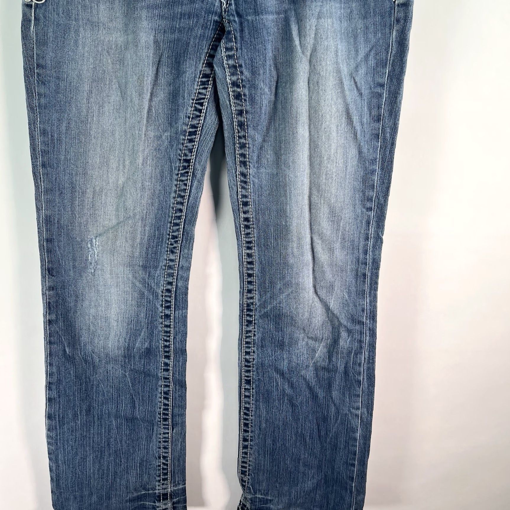 Denime Adiktd Straight Denim Jeans Women’s Size 6 Blue 32X32 Embellished Vintage: No Rise: Low Size 28" / US 6 / IT 42 - 3 Thumbnail
