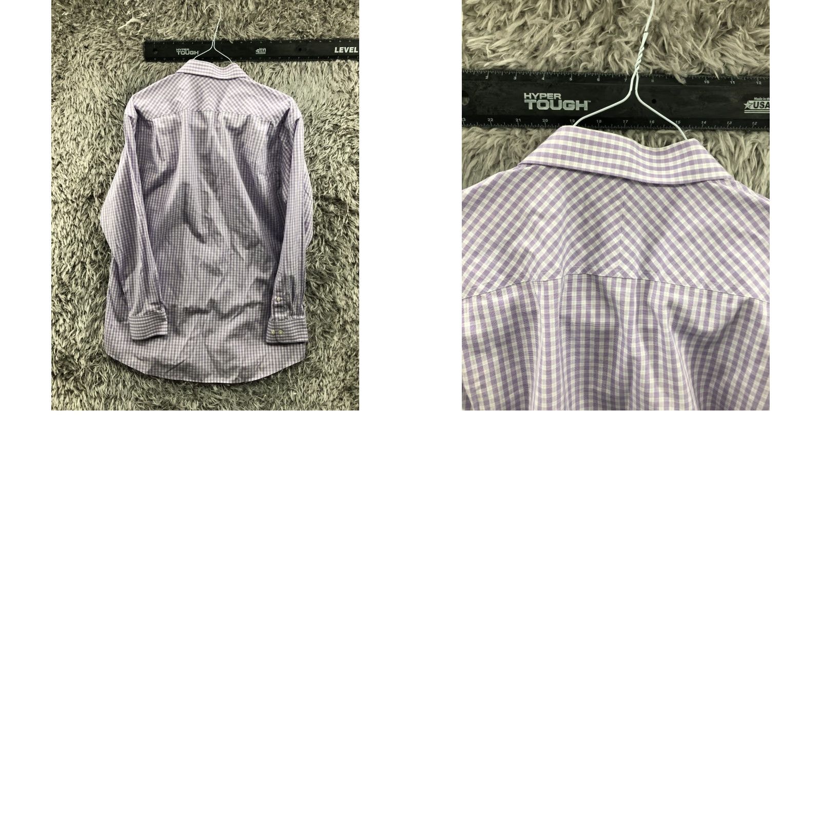 Joseph Abboud Joseph Abboud Shirt Mens Size 17 Purple Plaid Button-Up Knit Slim Regular Long Sleeve Shirt Size US XL / EU 56 / 4 - 8 Thumbnail