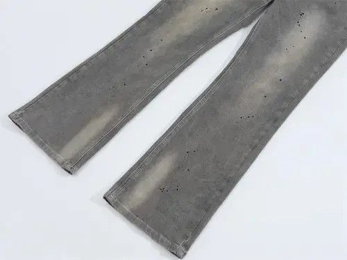 Jean Street ink-splashed washed loose wide-leg flared jeans Size US 32 / EU 48 - 7 Thumbnail