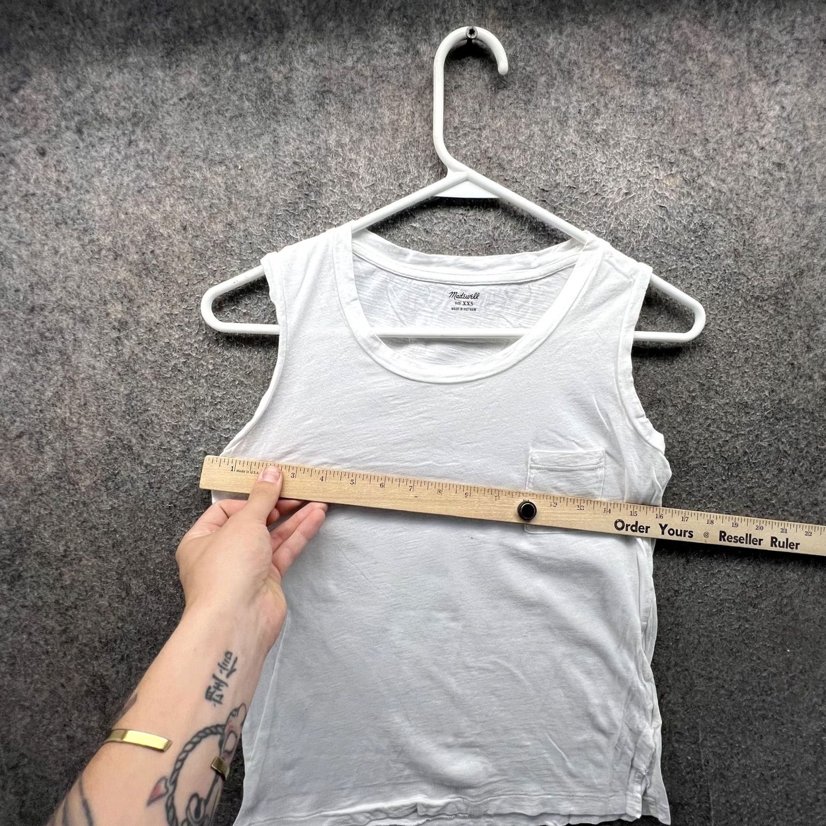 Madewell Madewell Tank Top Womens XXS White Pocket Scoop Neck Sleeveless Jersey Size XXS / US 00 / IT 34 - 3 Thumbnail