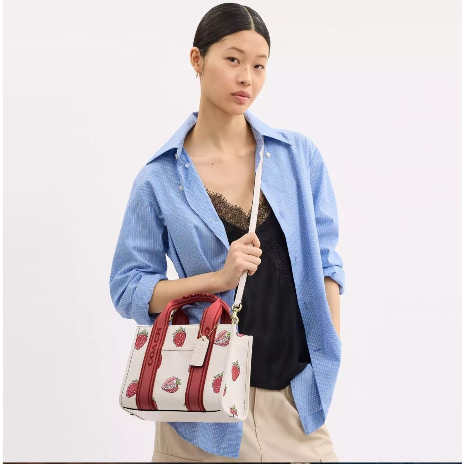 Coach NWT Coach CAR80 Smith Tote Bag 24 Strawberry Chalk Multi Size ONE SIZE - 7 Thumbnail
