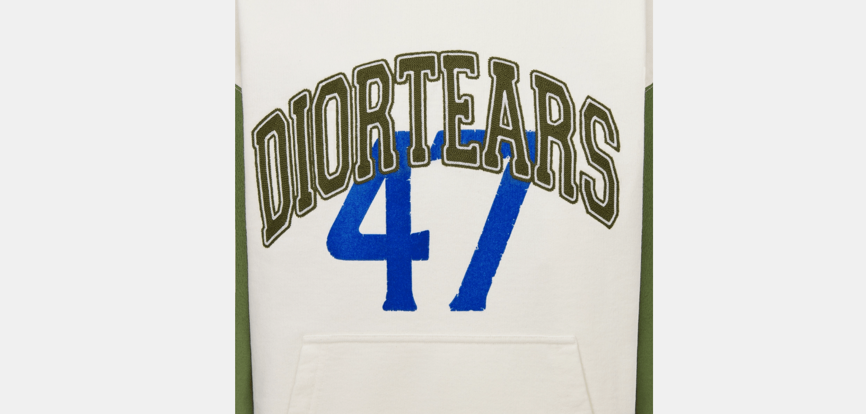 DENIM TEARS × Dior o1w1db10624 Oversized Hooded Sweatshirt in White & Green Size US L / EU 52-54 / 3 - 3 Thumbnail