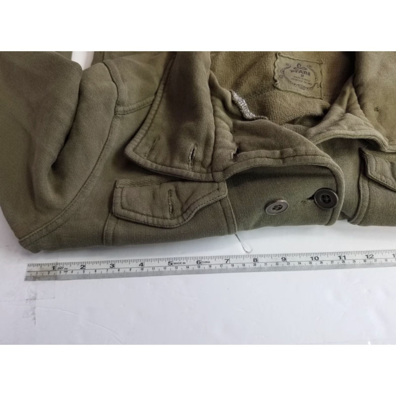 Prana prAna Women's Green Button Up Jacket Shirt Size Medium Casual Formal Travel Jacket Long Sleeve Pockets Collared Knit Cotton Solid Outdoor Vintage No Size M / US 6-8 / IT 42-44 - 3 Thumbnail