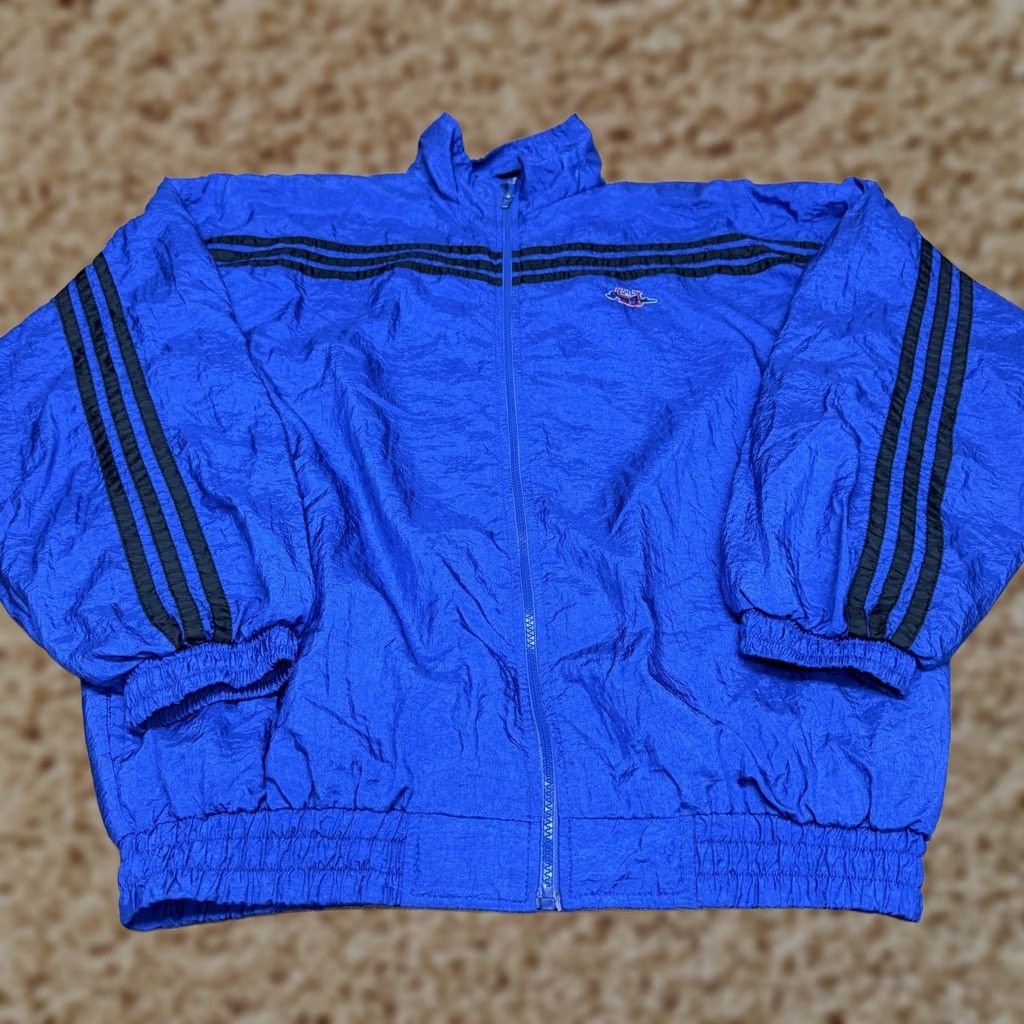 Sean John Sean John Jacket Mens XL Blue Nylon Windbreaker Full Zip Striped SJ Logo וד Size US XL / EU 56 / 4 - 1 Thumbnail