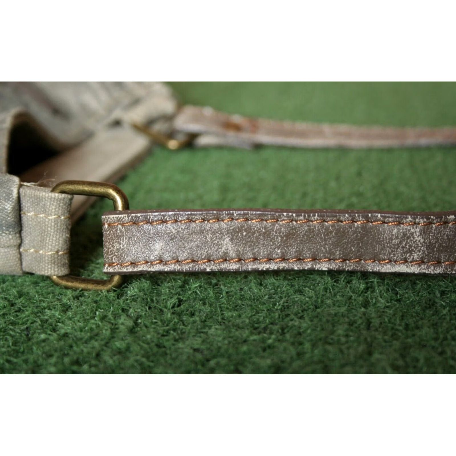 Vintage MONA B Upcycled Canvas & Leather Adjustable Strap Shoulder or Crossbody Bag Women Brown Canvas, Leather Exterior Crossbody Bag Size ONE SIZE - 6 Thumbnail