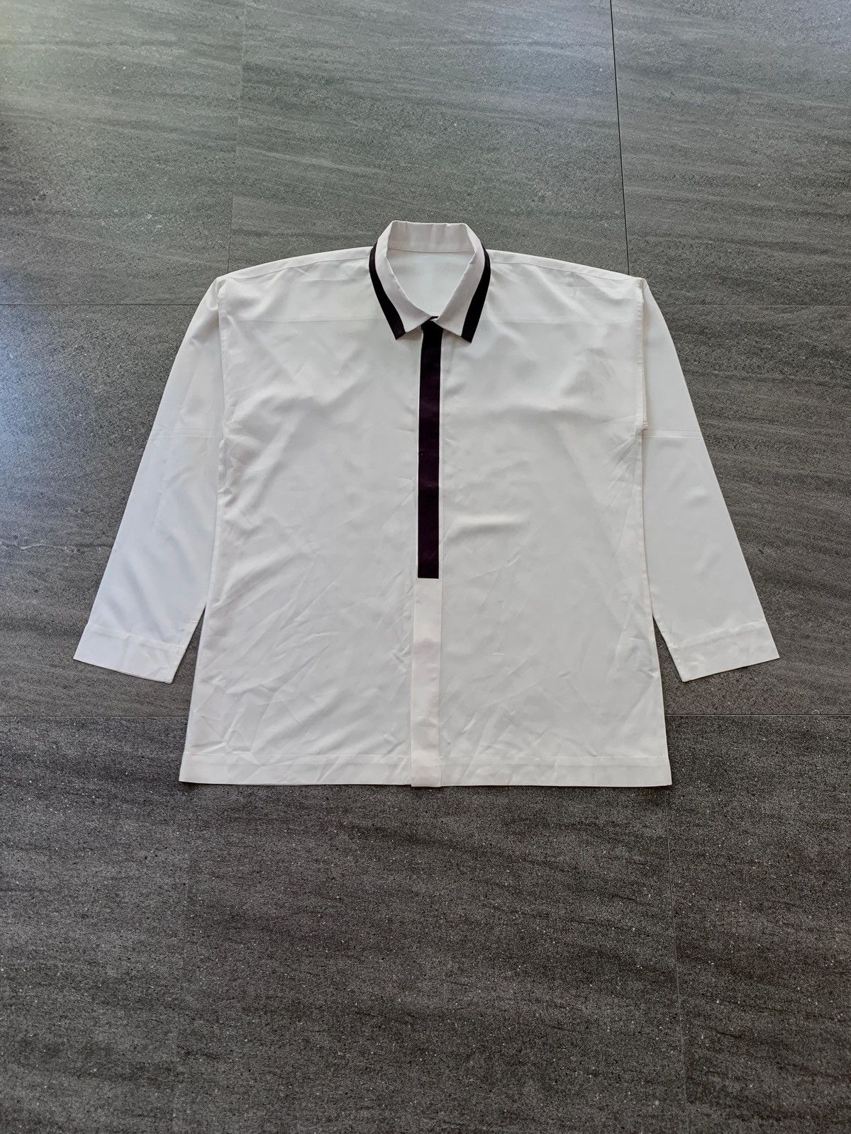 Homme Plisse Issey Miyake FREE TAX! Paneled Two Tone Polyester Ls Shirts Size US L / EU 52-54 / 3 - 1 Thumbnail